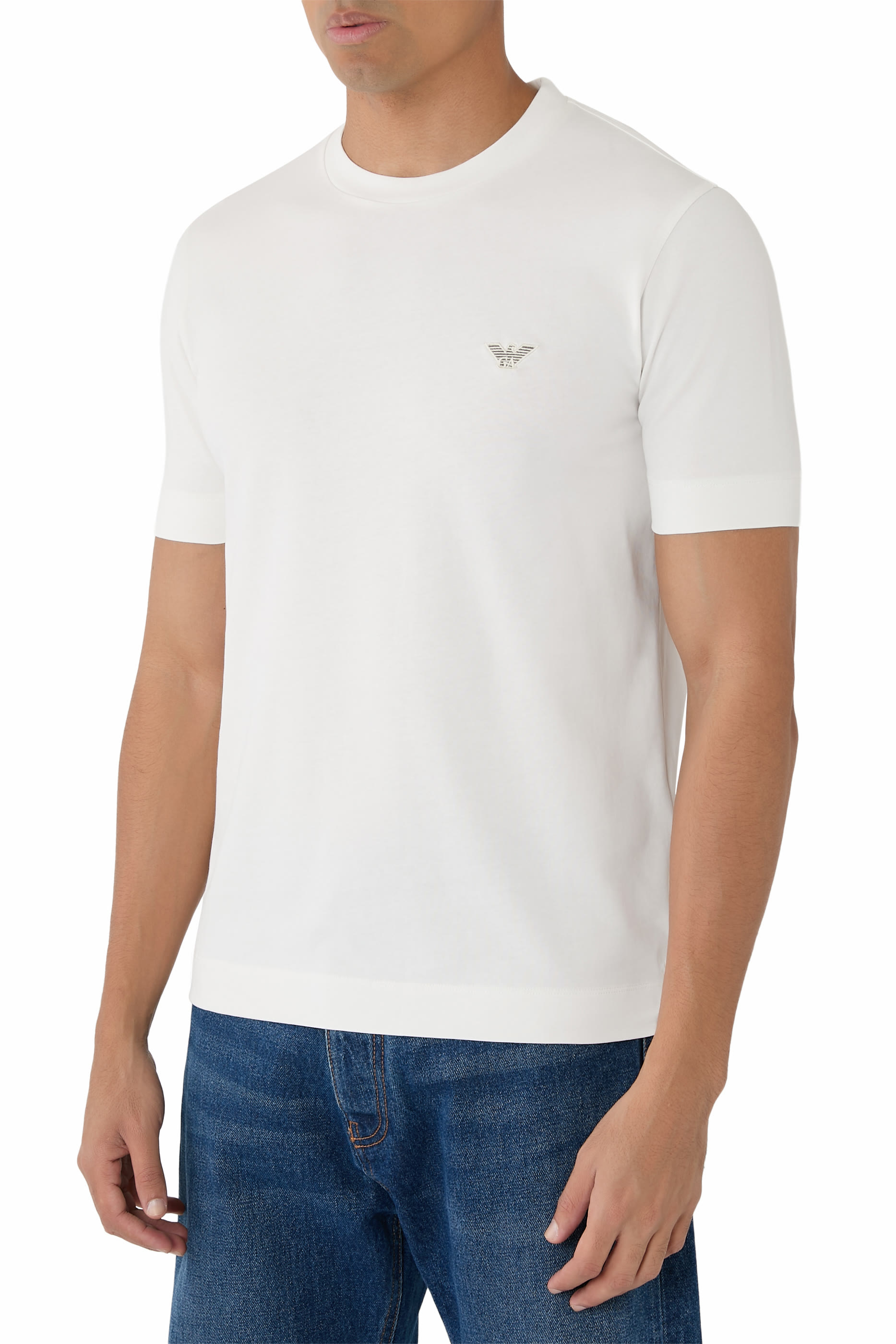 Micro Eagle Logo Cotton T-Shirt