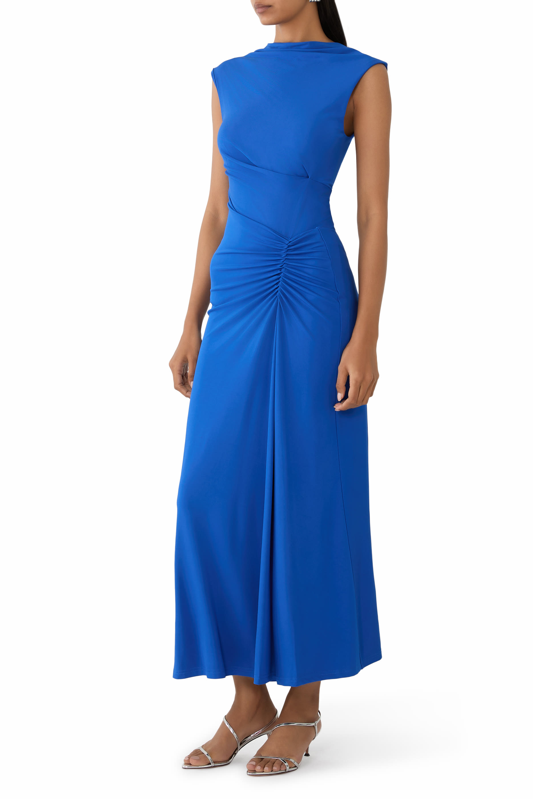 Acacia Draped Jersey Midi Dress
