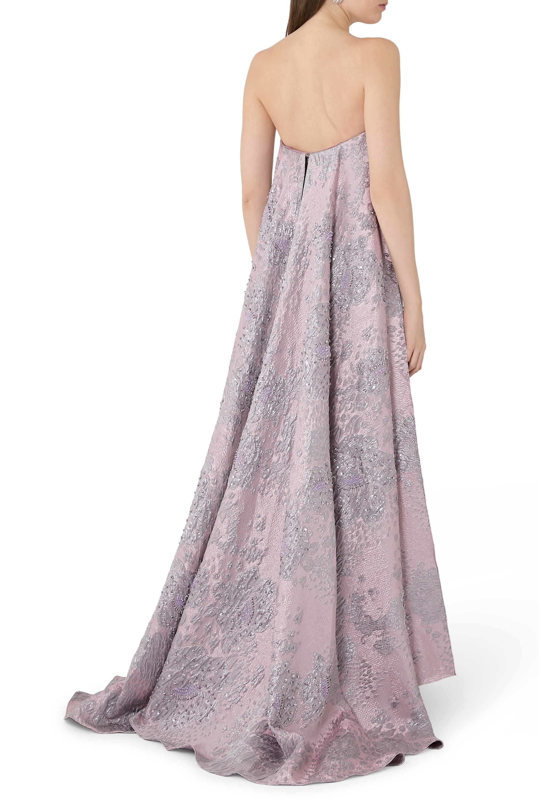 Strapless Jacquard Gown