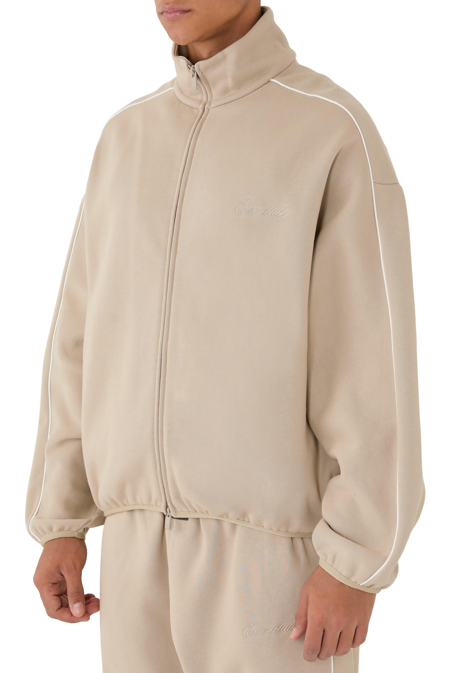 Modern Fleece Track Jacket With Piping