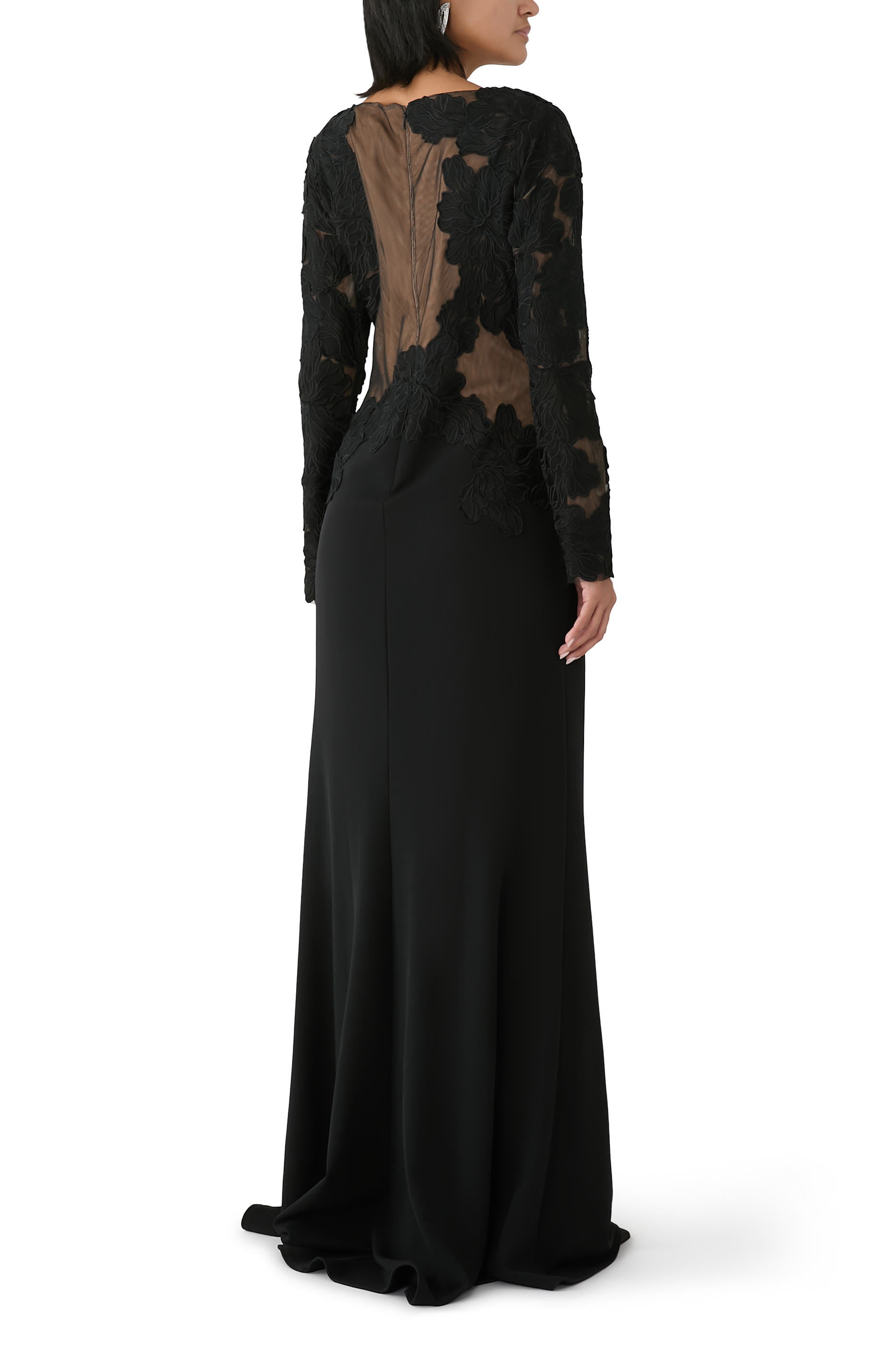 Caselle Embroidered Illusion Bodice Gown