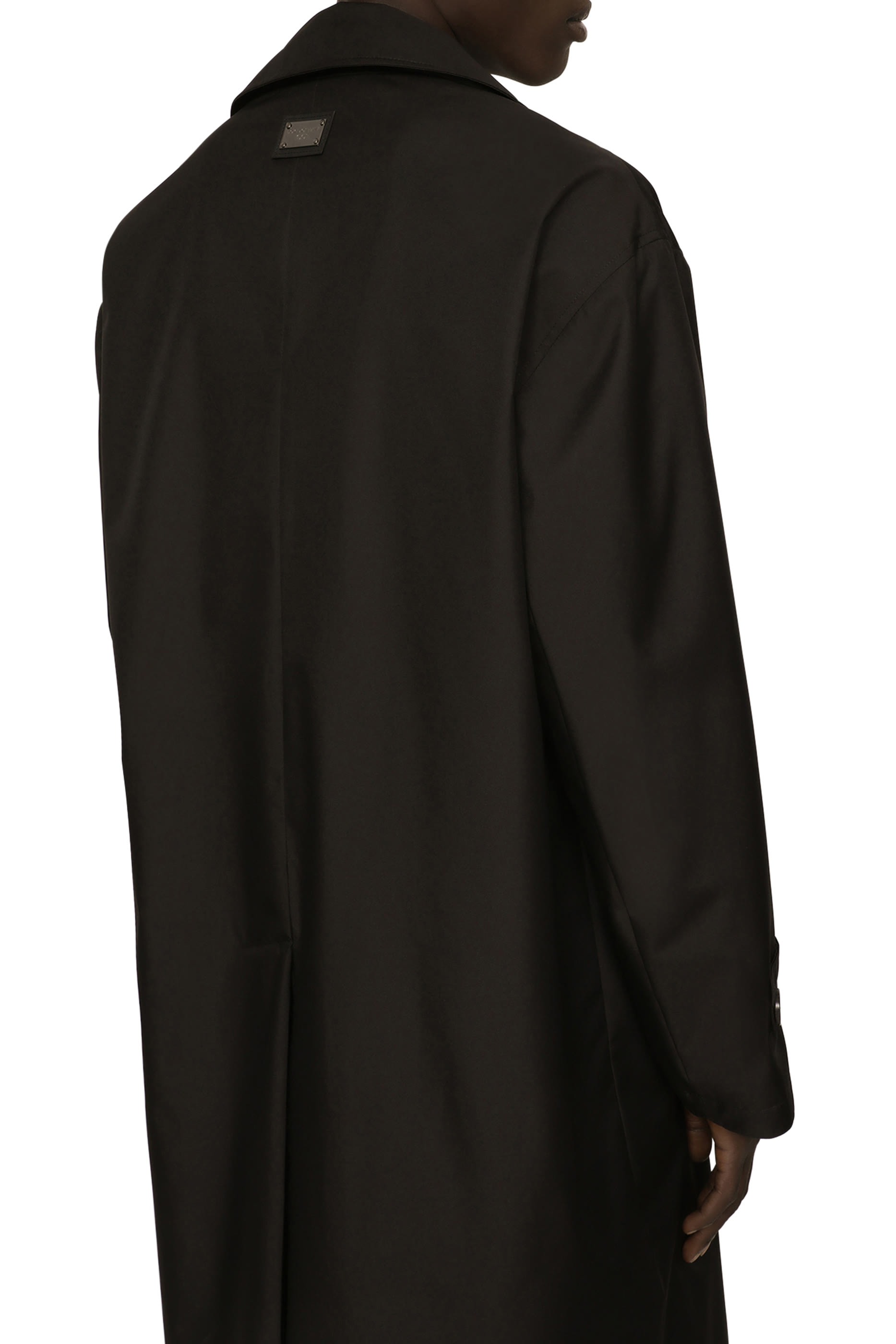 Nylon Trench Coat with Logo Tag