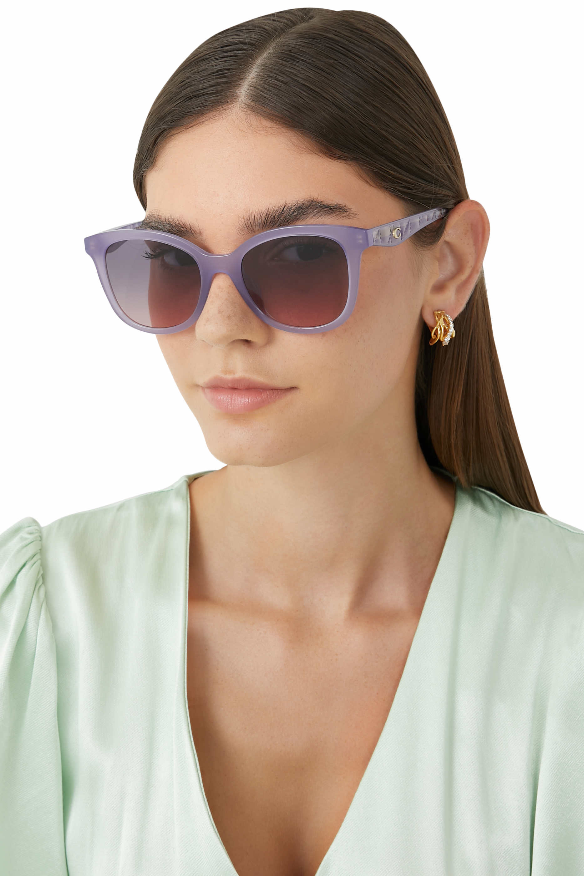 Quilted Tabby Round Sunglasses