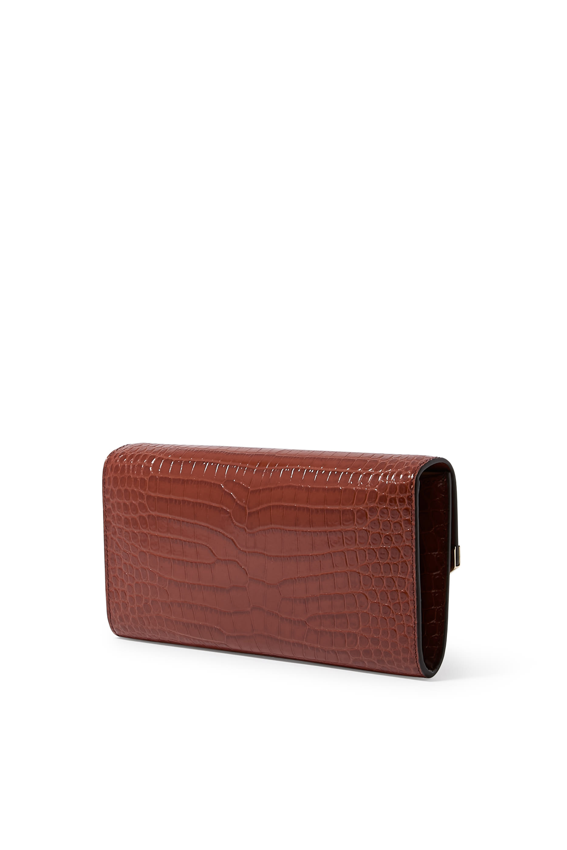 Emmie Croc-Embossed Linear Clutch