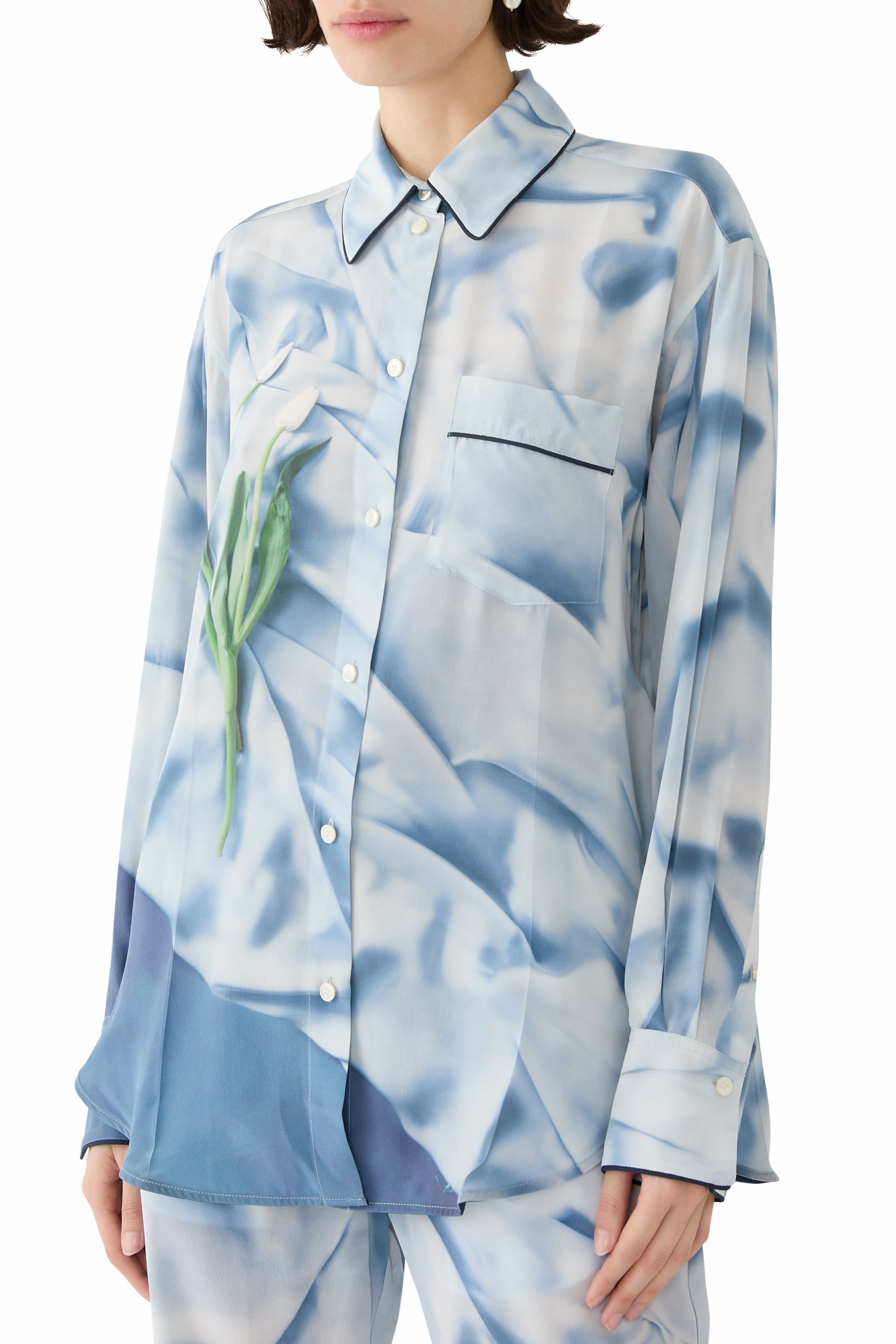 Piping Detail Pajama Shirt