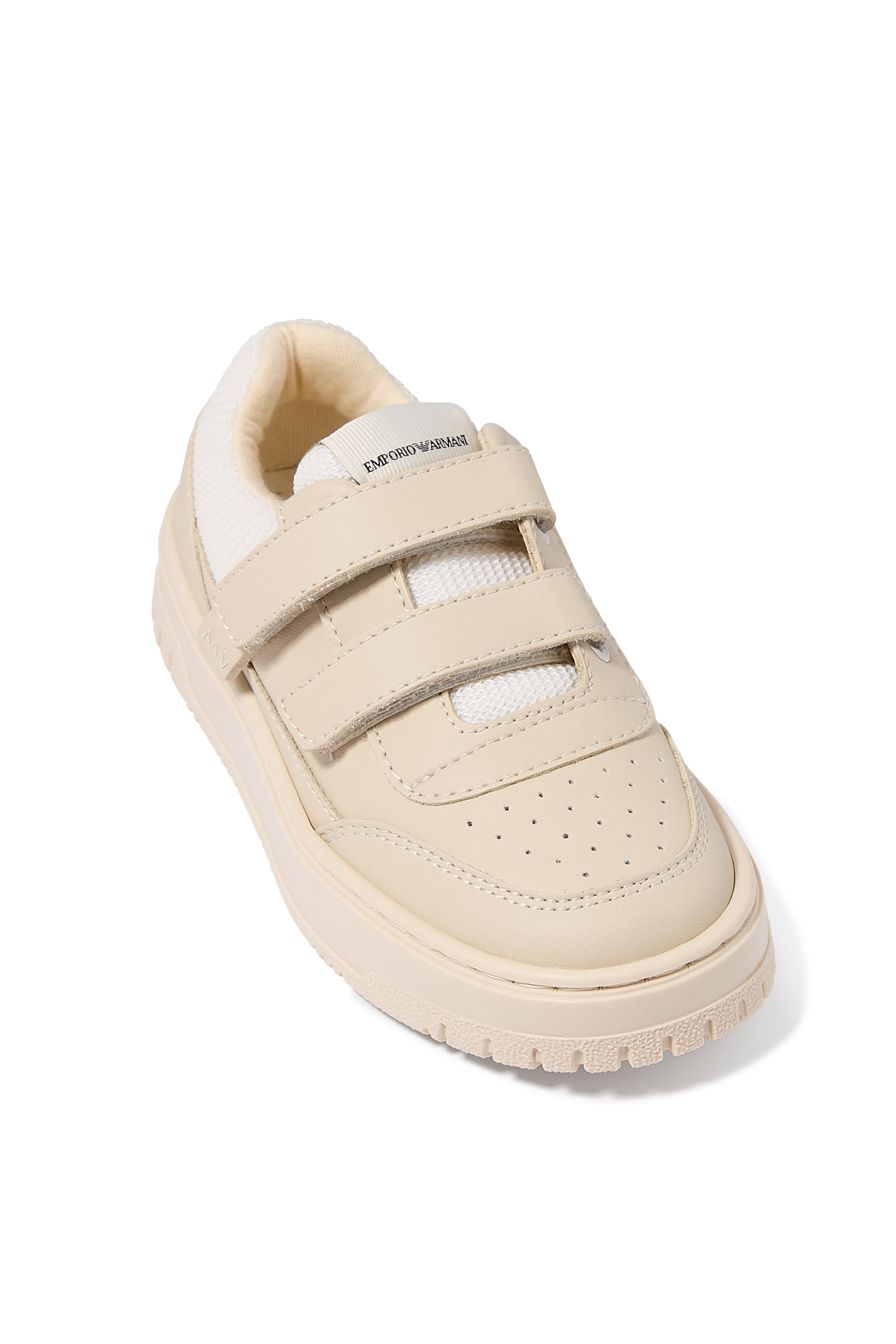  Leather Sneakers with Mesh Details