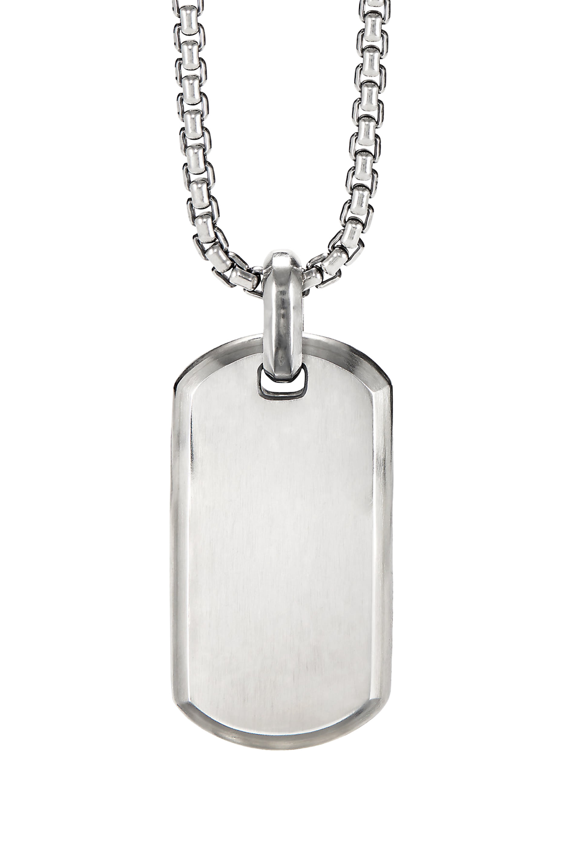 Chevron Tag, Sterling Silver