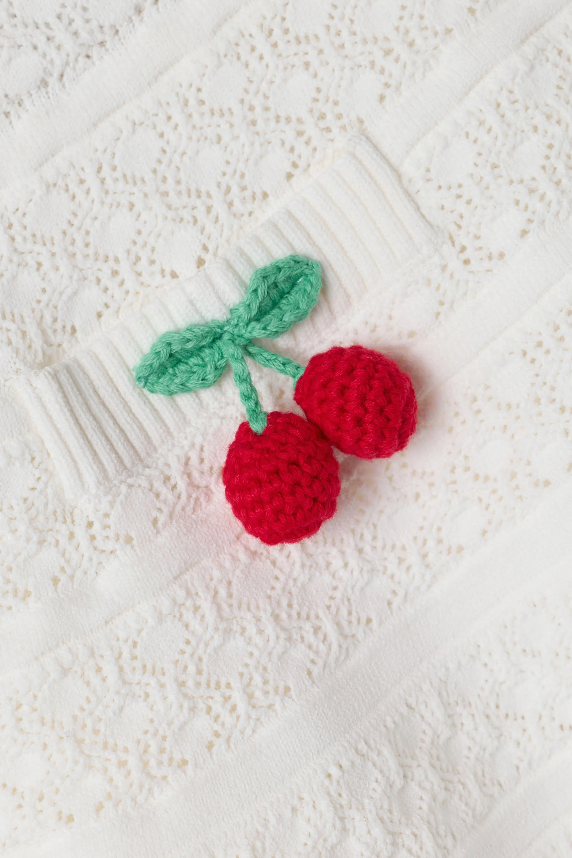 Kids Cherry Motif Knit Skirt