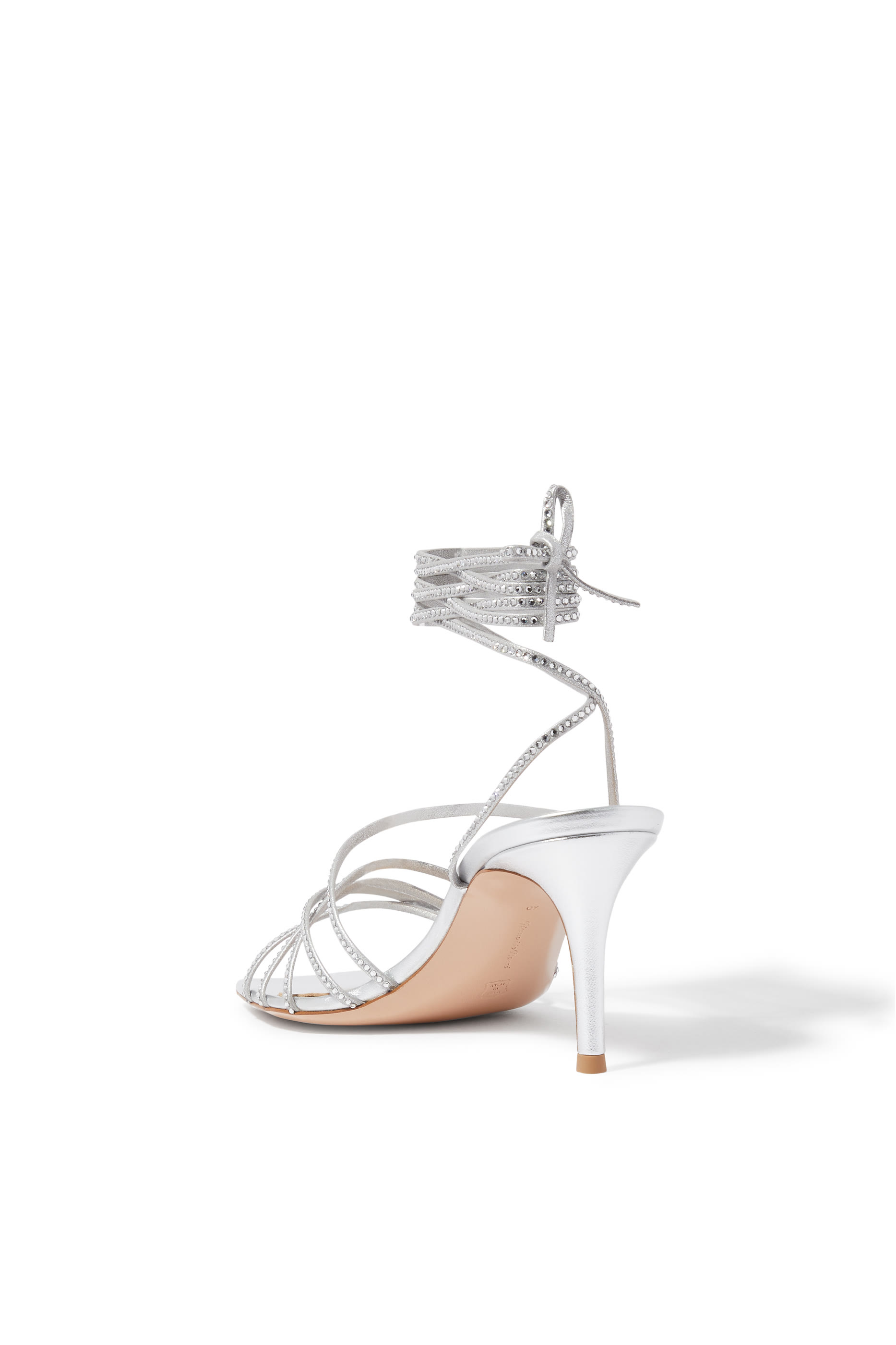 Strass Strap Leather Sandals 70