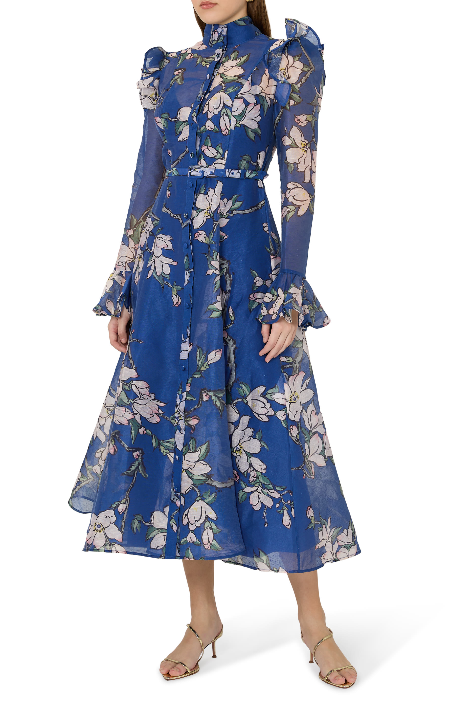 Katrina Butterfly Sleeves Midi Dress