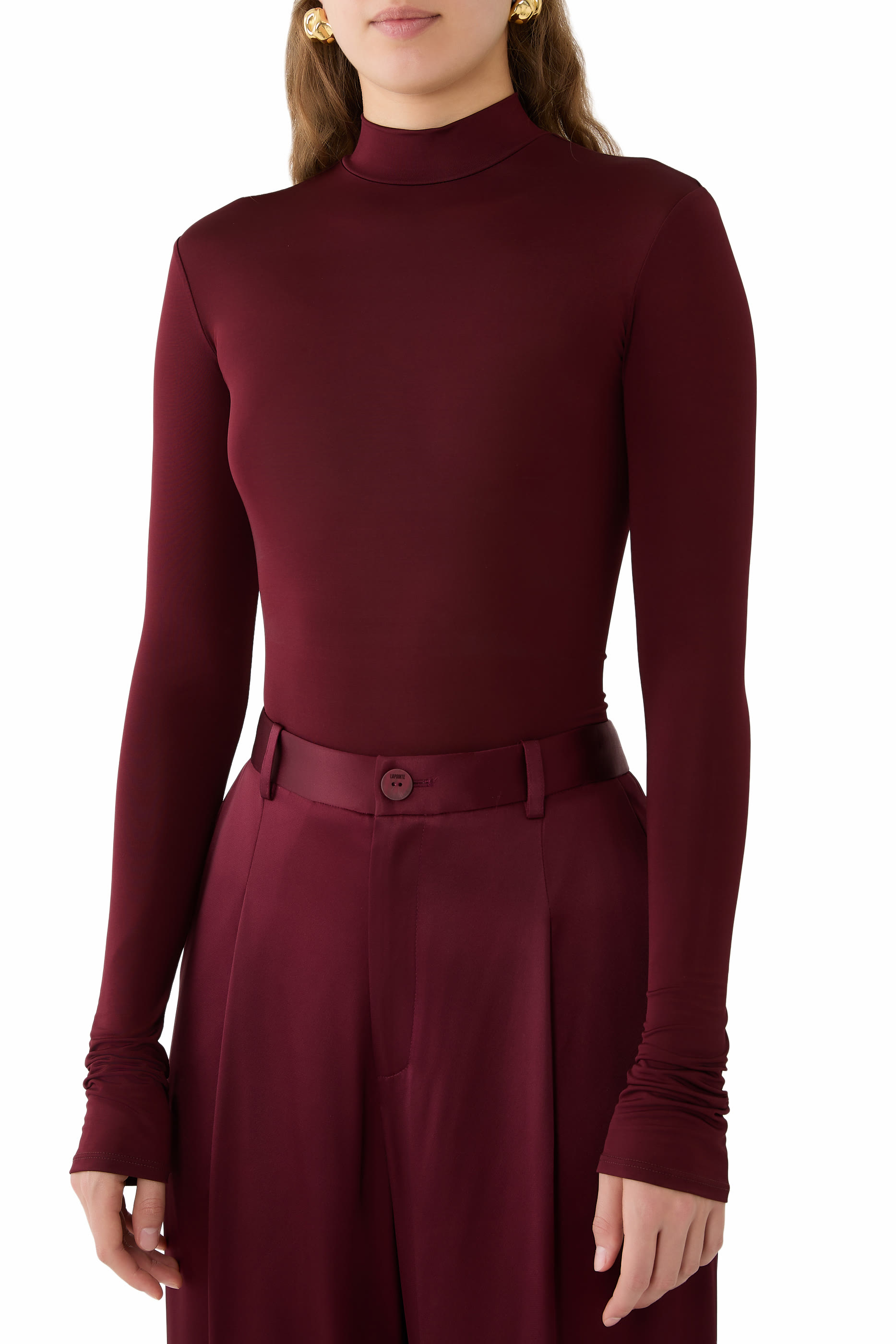 Jersey Mock Neck Bodysuit