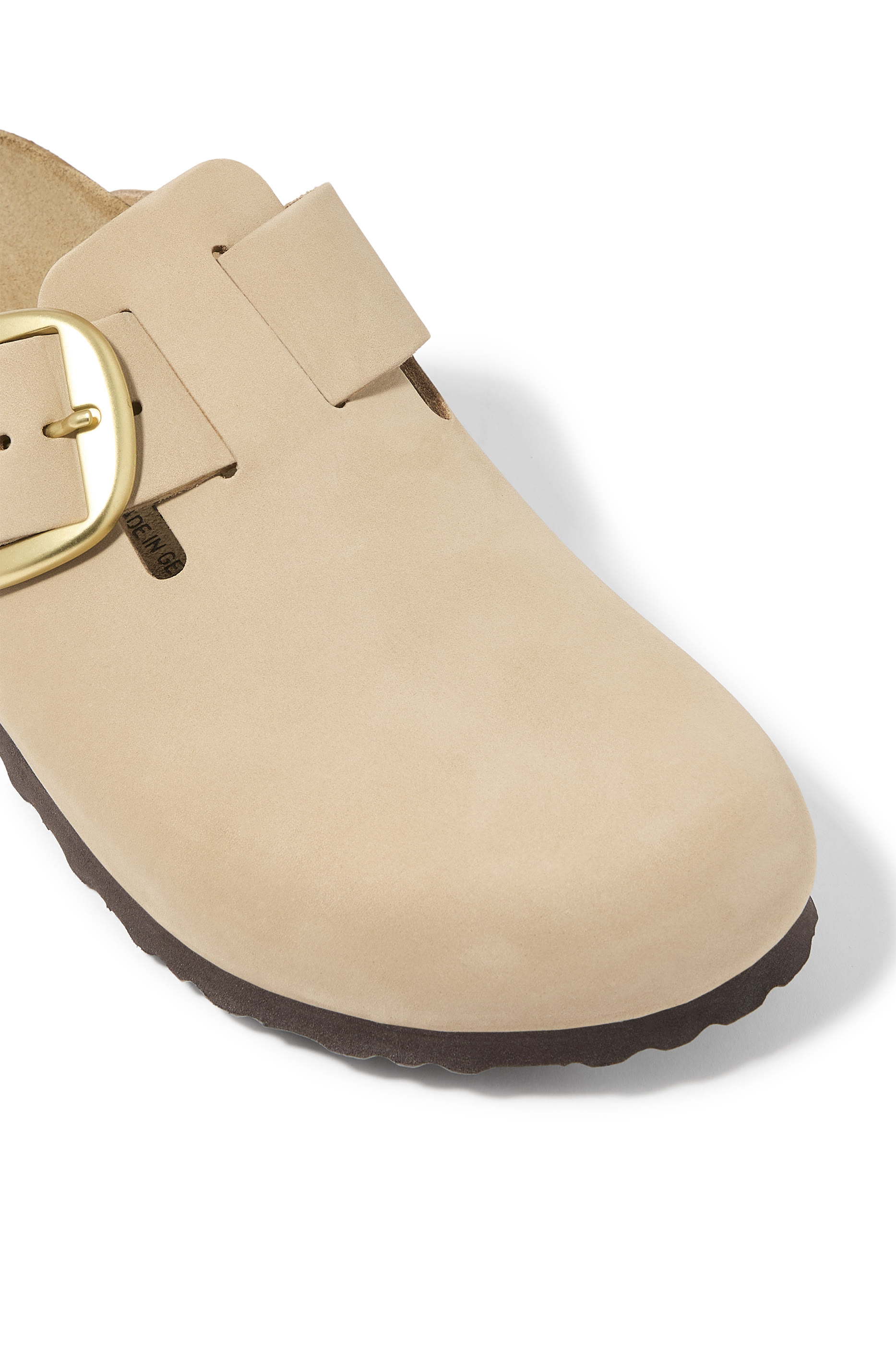 Boston Big Buckle Leather Clogs