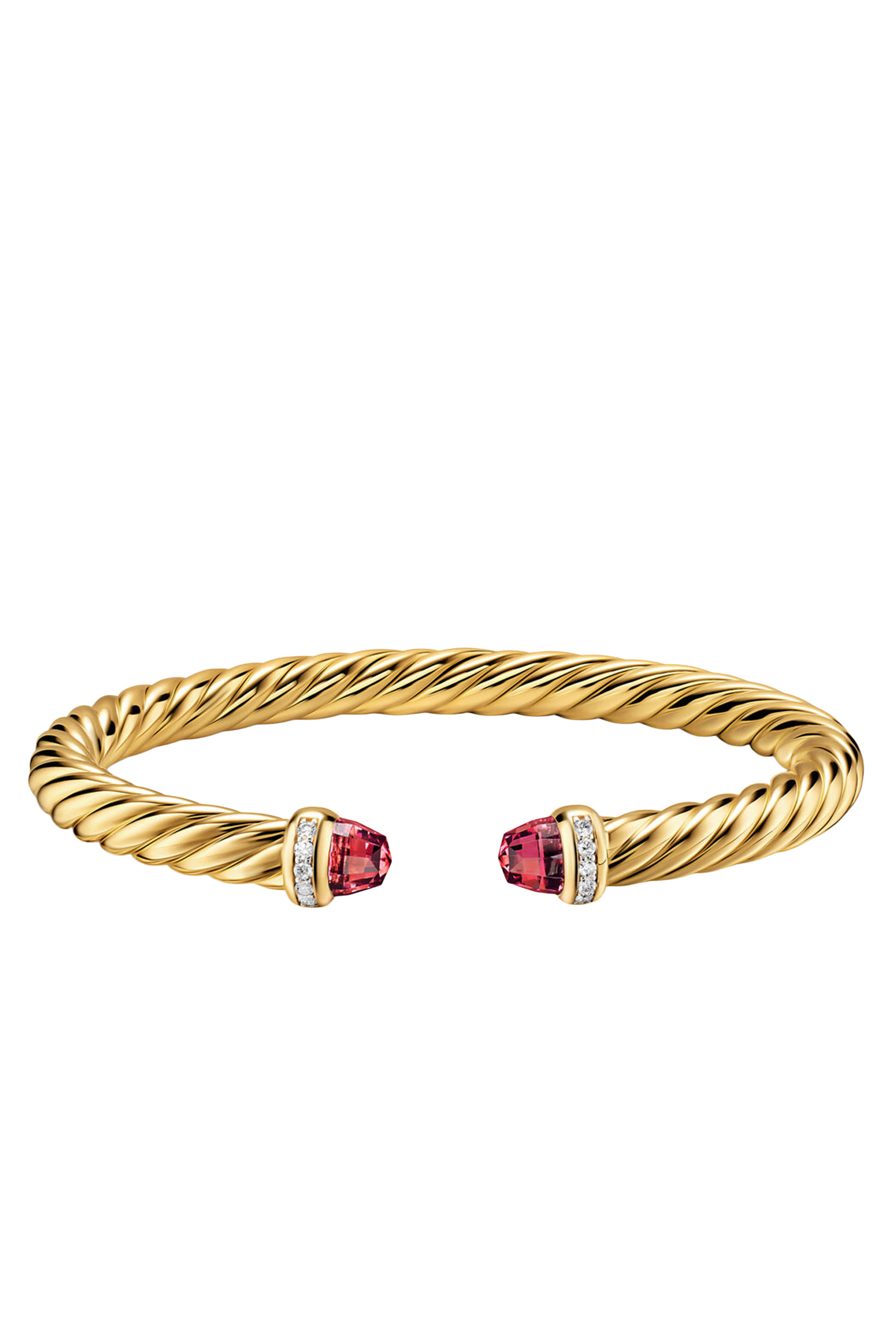 Cablespira&reg; Flex Bracelet, 18K Yellow Gold, Rhodolite Garnet & Diamonds