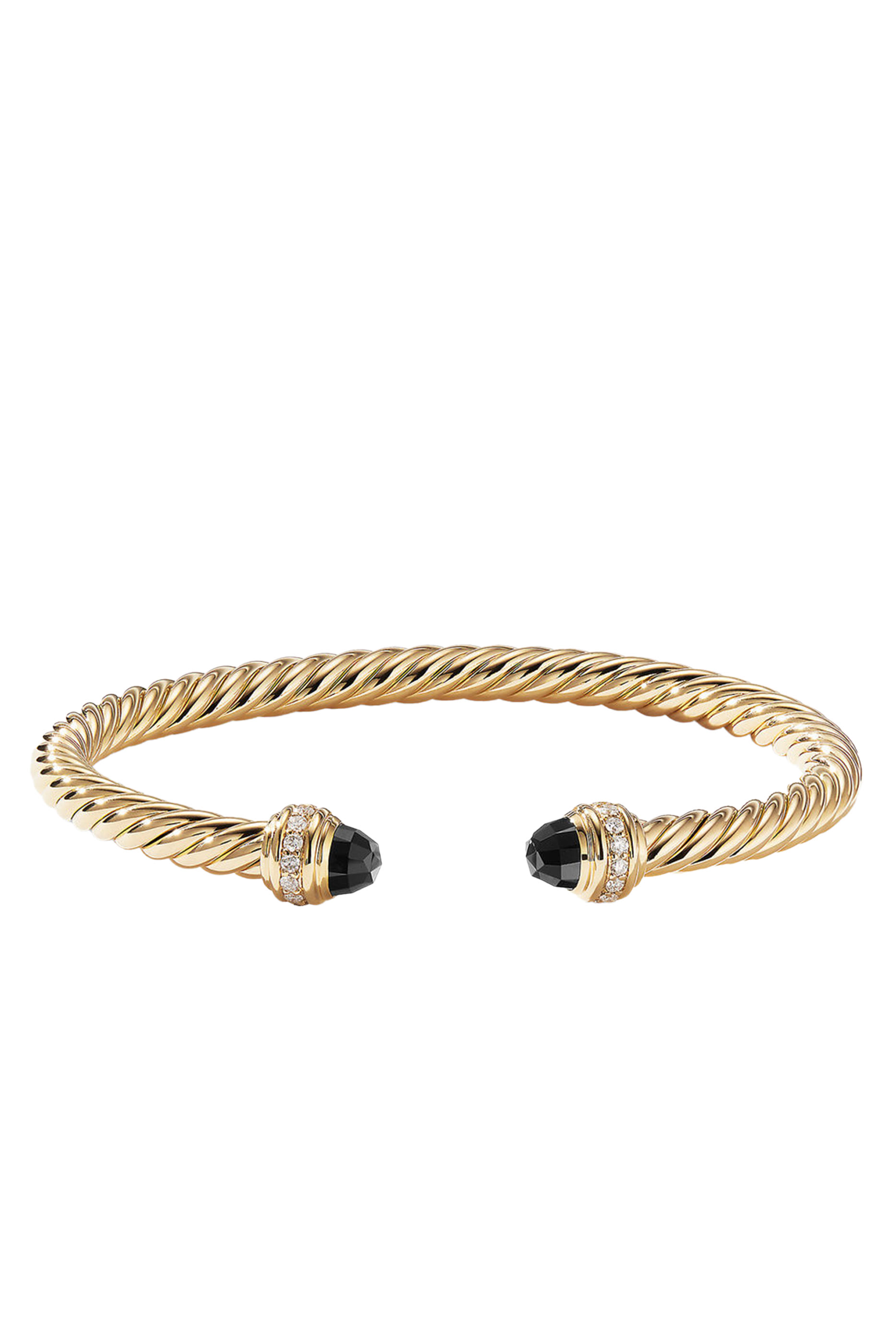 18K Yellow Gold, Black Onyx & Diamonds Classic Cablespira&reg; Bracelet