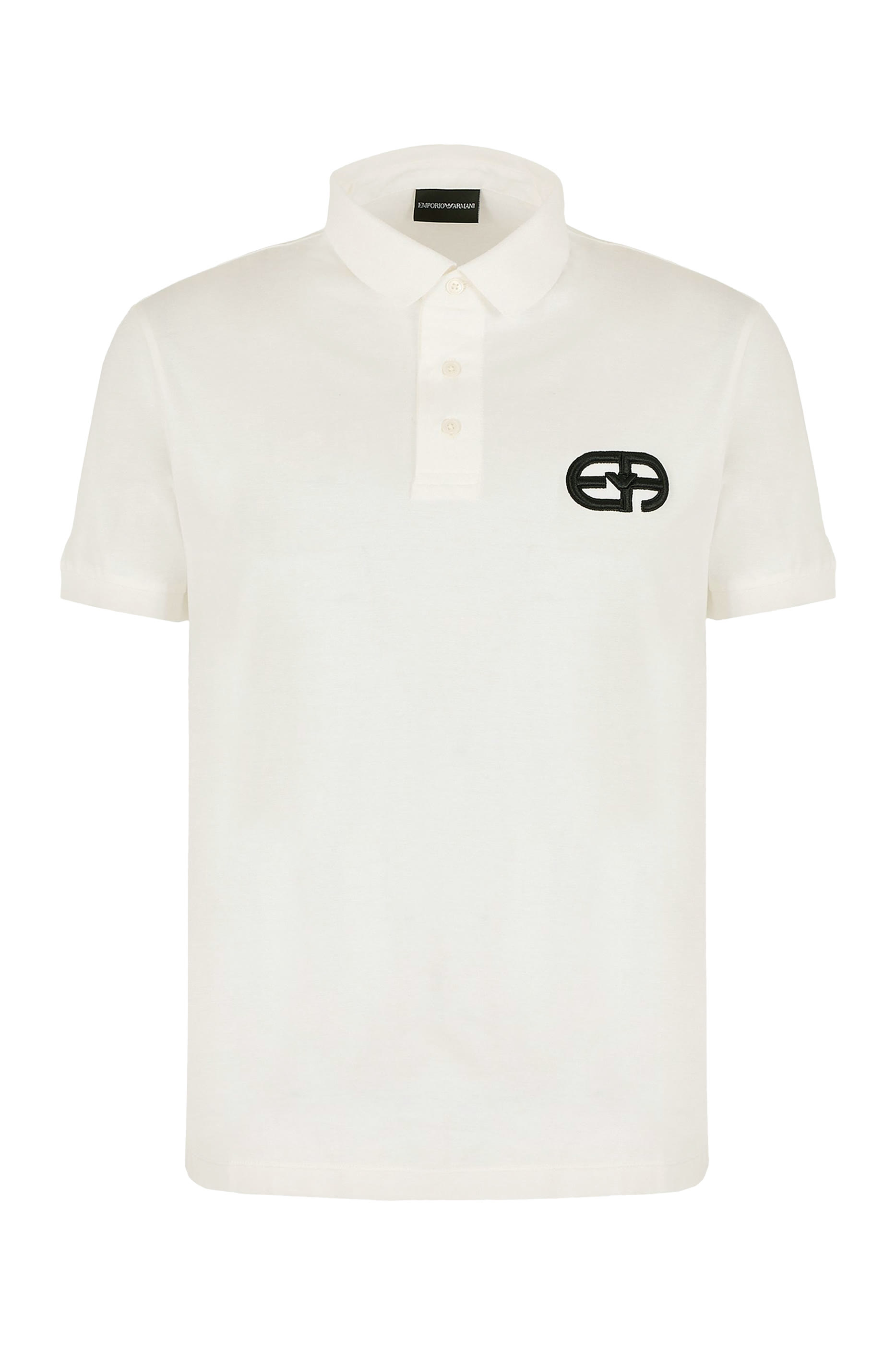Embossed EA Logo Embroidery Lyocell-Blend Jersey Polo Shirt