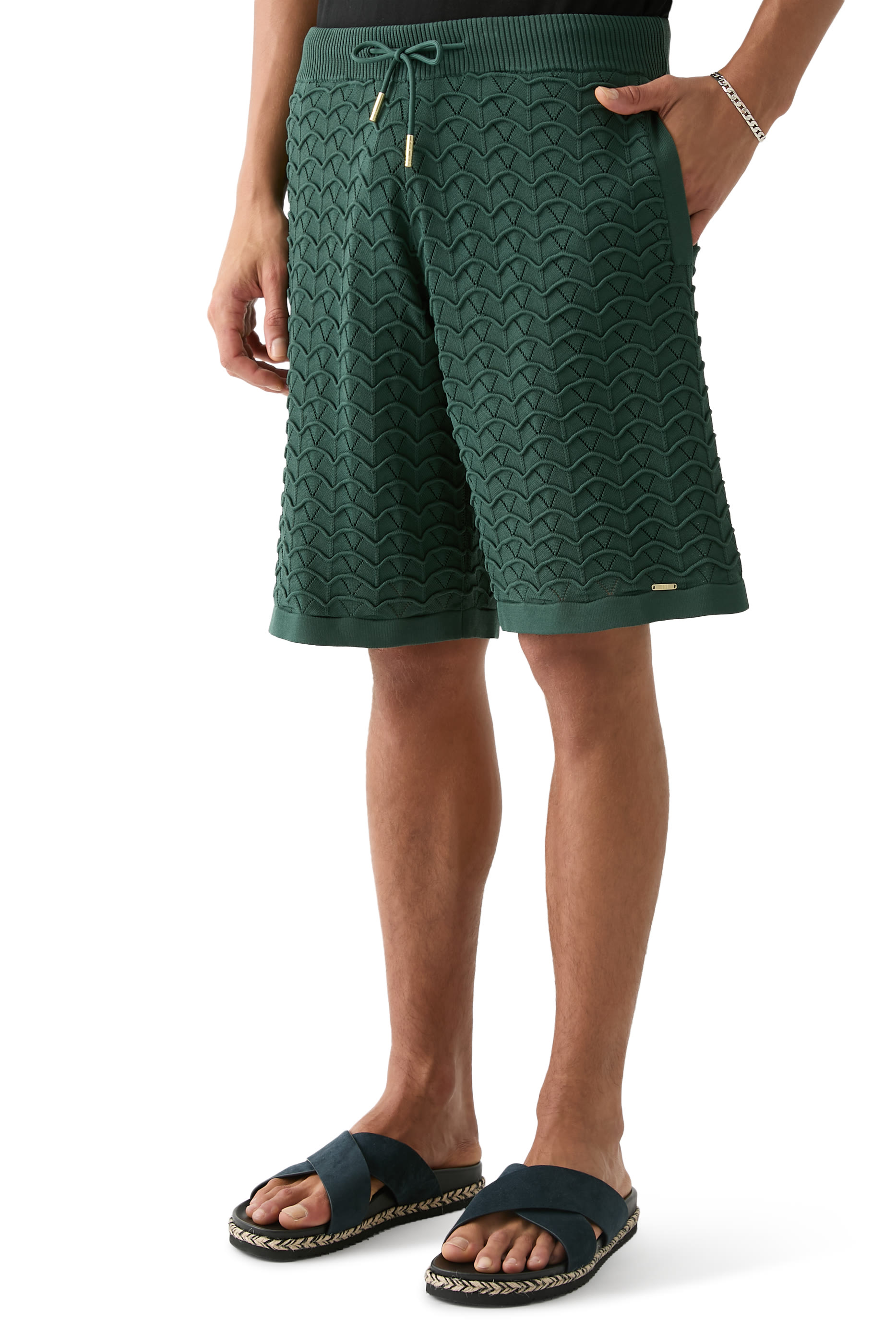 Ripple Rayon Knit Shorts