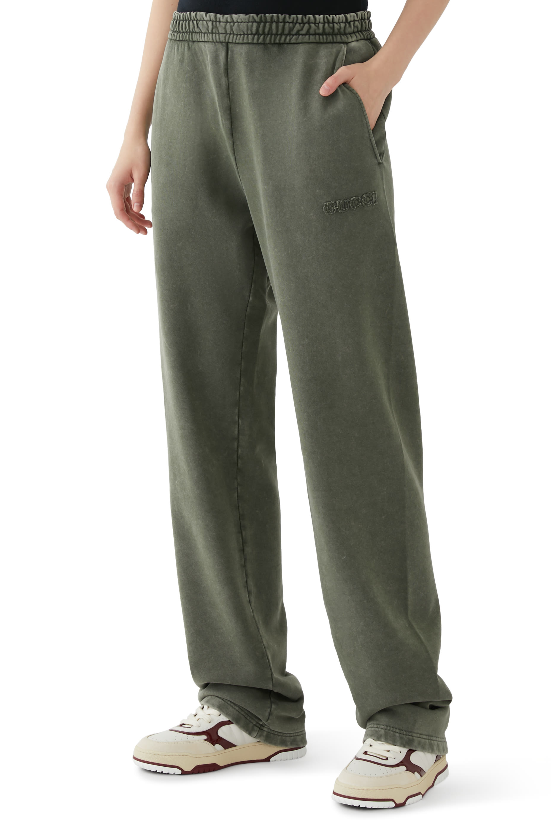 Embroidered Cotton Jogging Pants