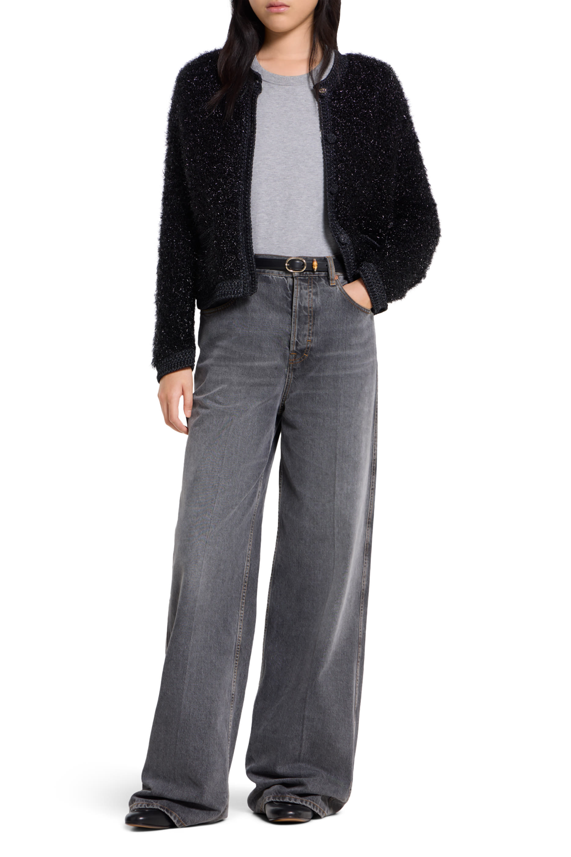 Shiny Chunky Wool Cardigan