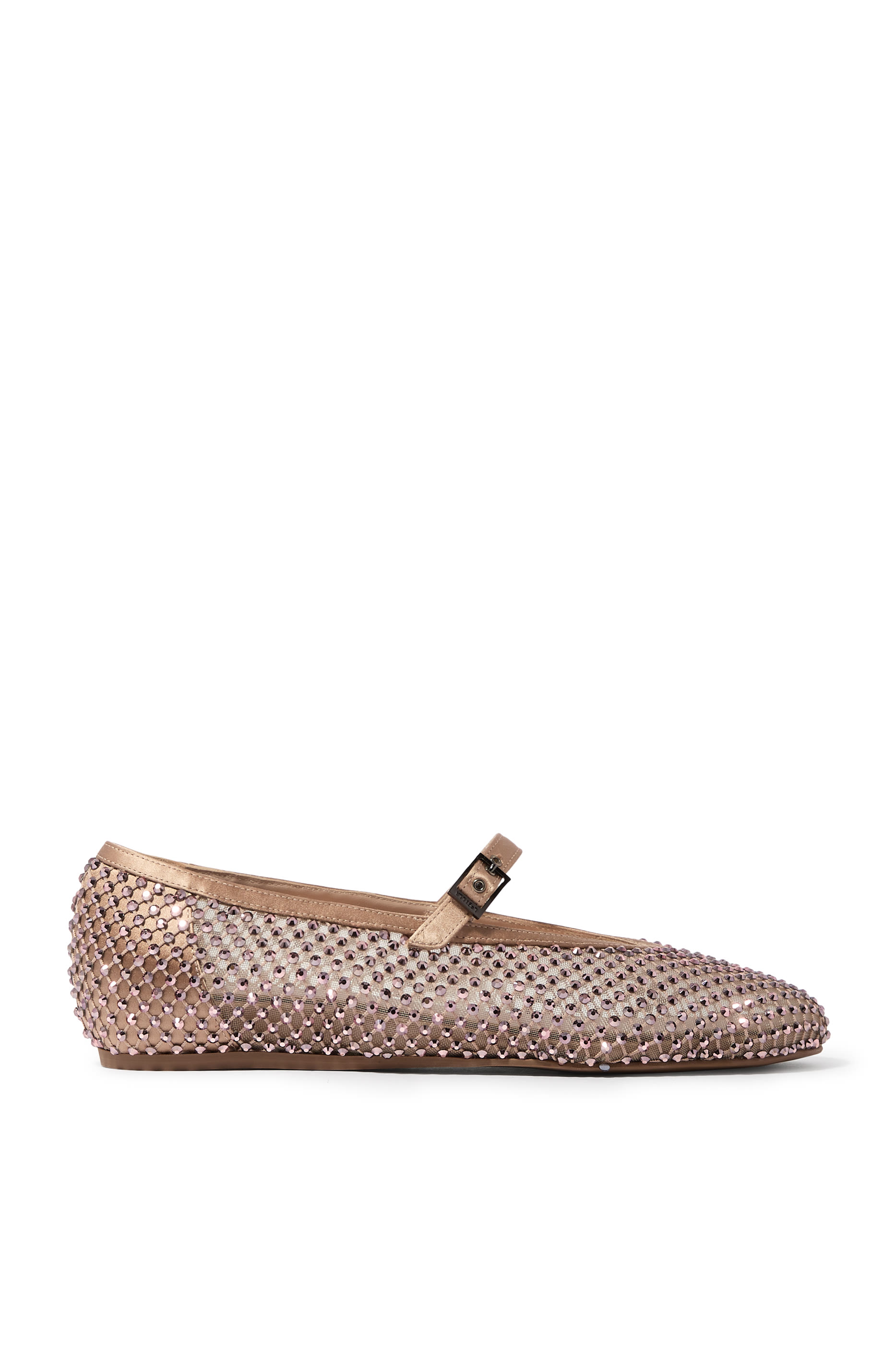  Pewter Fishnet Ballet Flat with Crystals