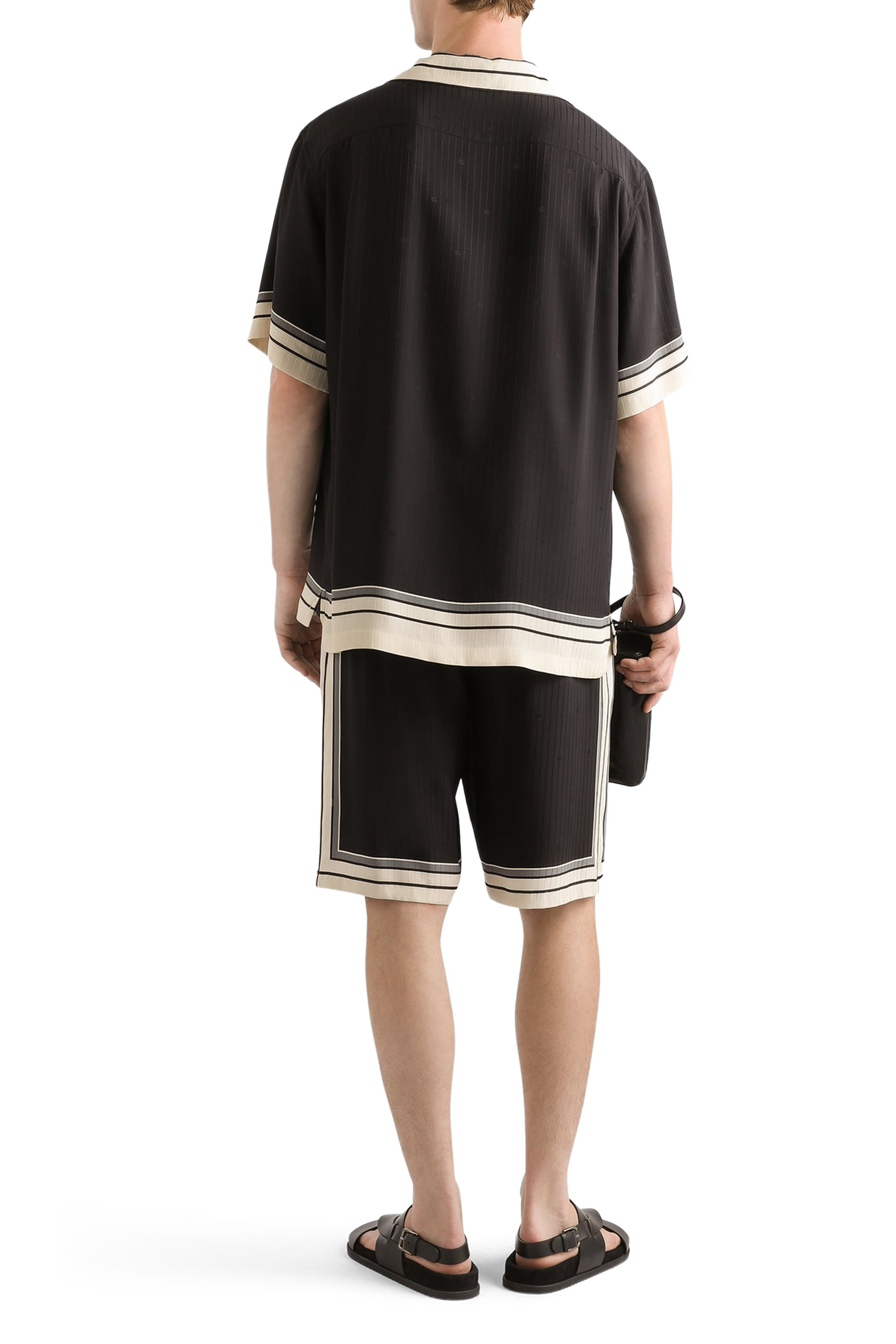 Logo and Stripe-Print Vanity Silk Bermuda Shorts