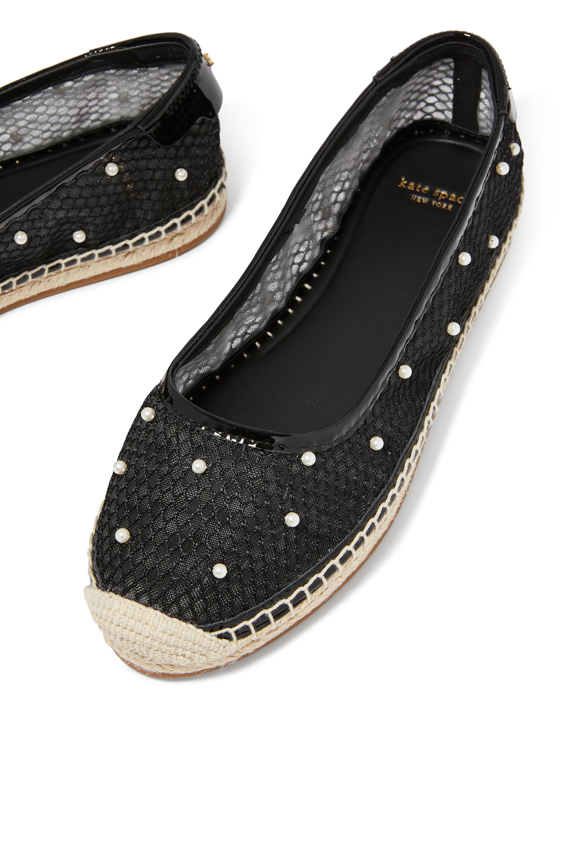 Pearl Fishnet Espadrille Ballet Flats