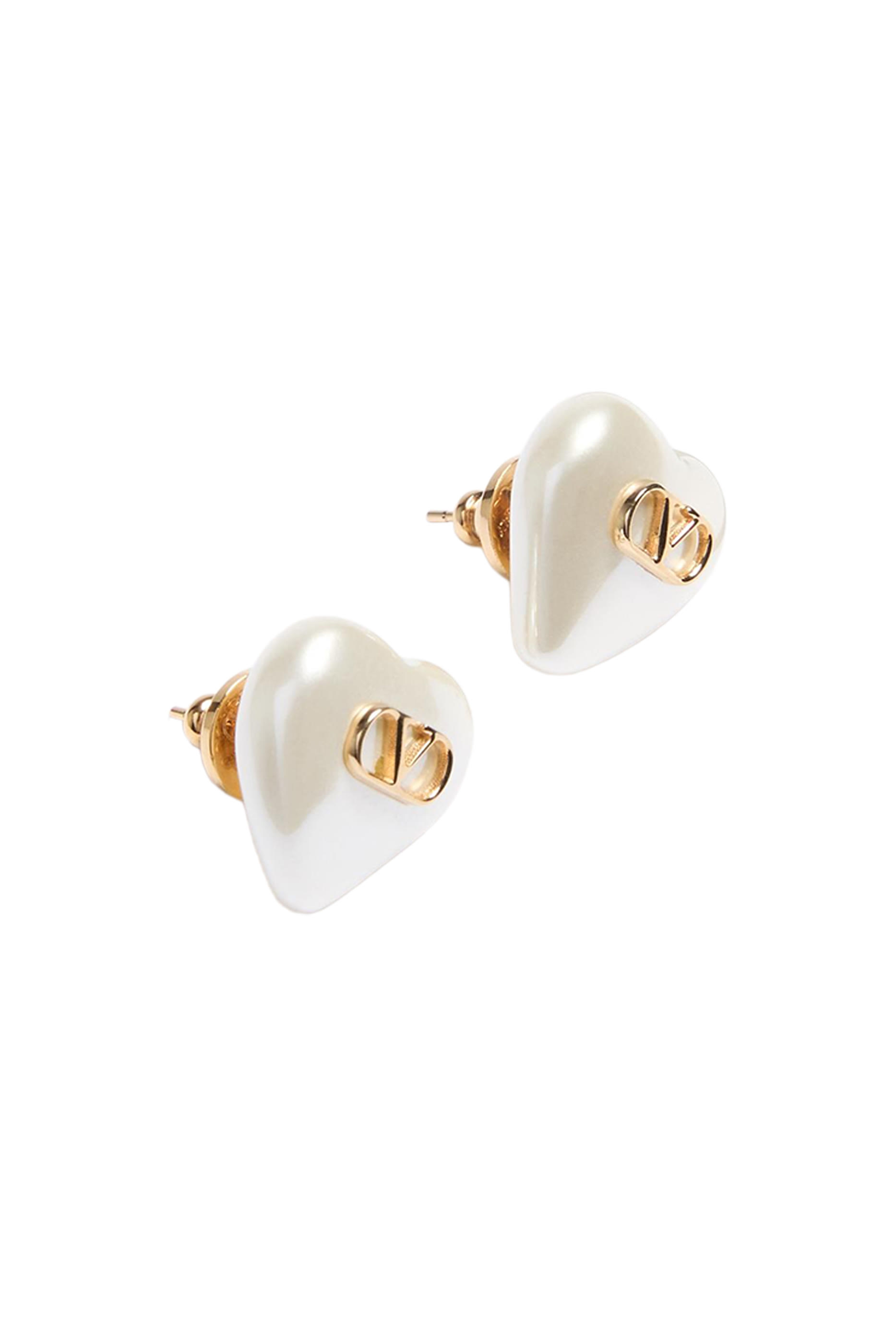 VLogo Signature Metal and Pearl Earrings