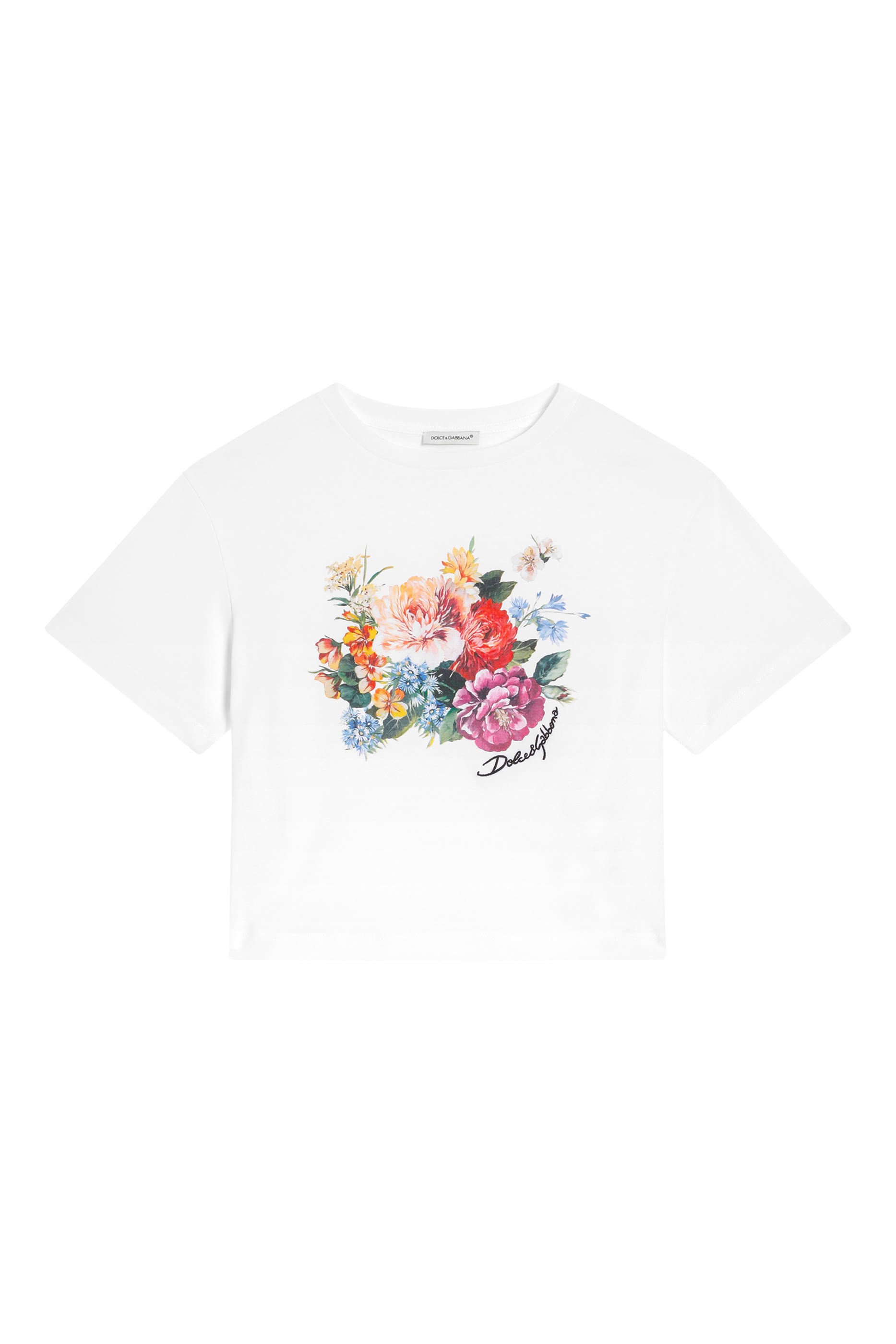 Kids Flower-Print Short-Sleeved Jersey T-Shirt