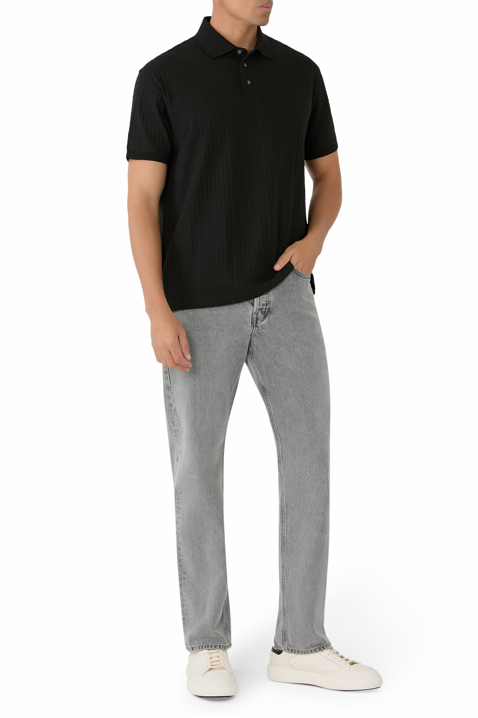  Horizontal Stripe Effect Polo 