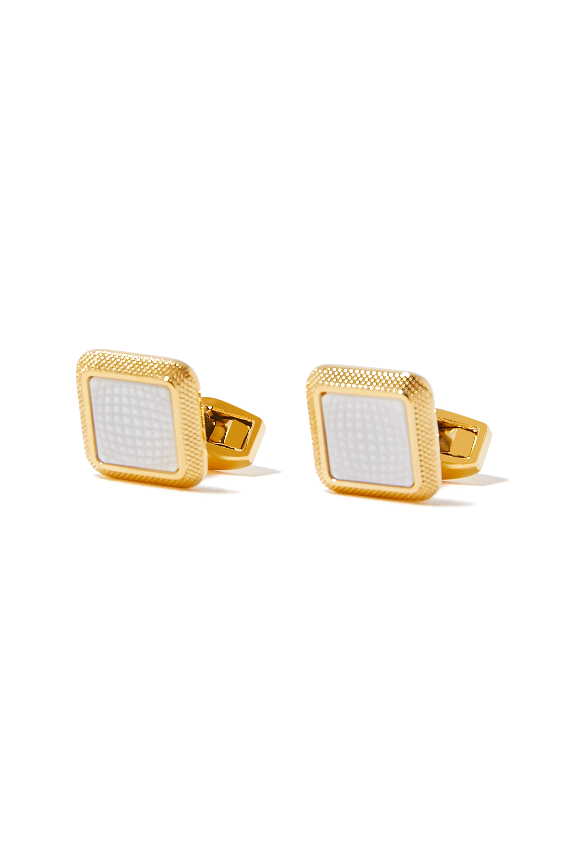 Square Yellow Gold Plating Cufflinks