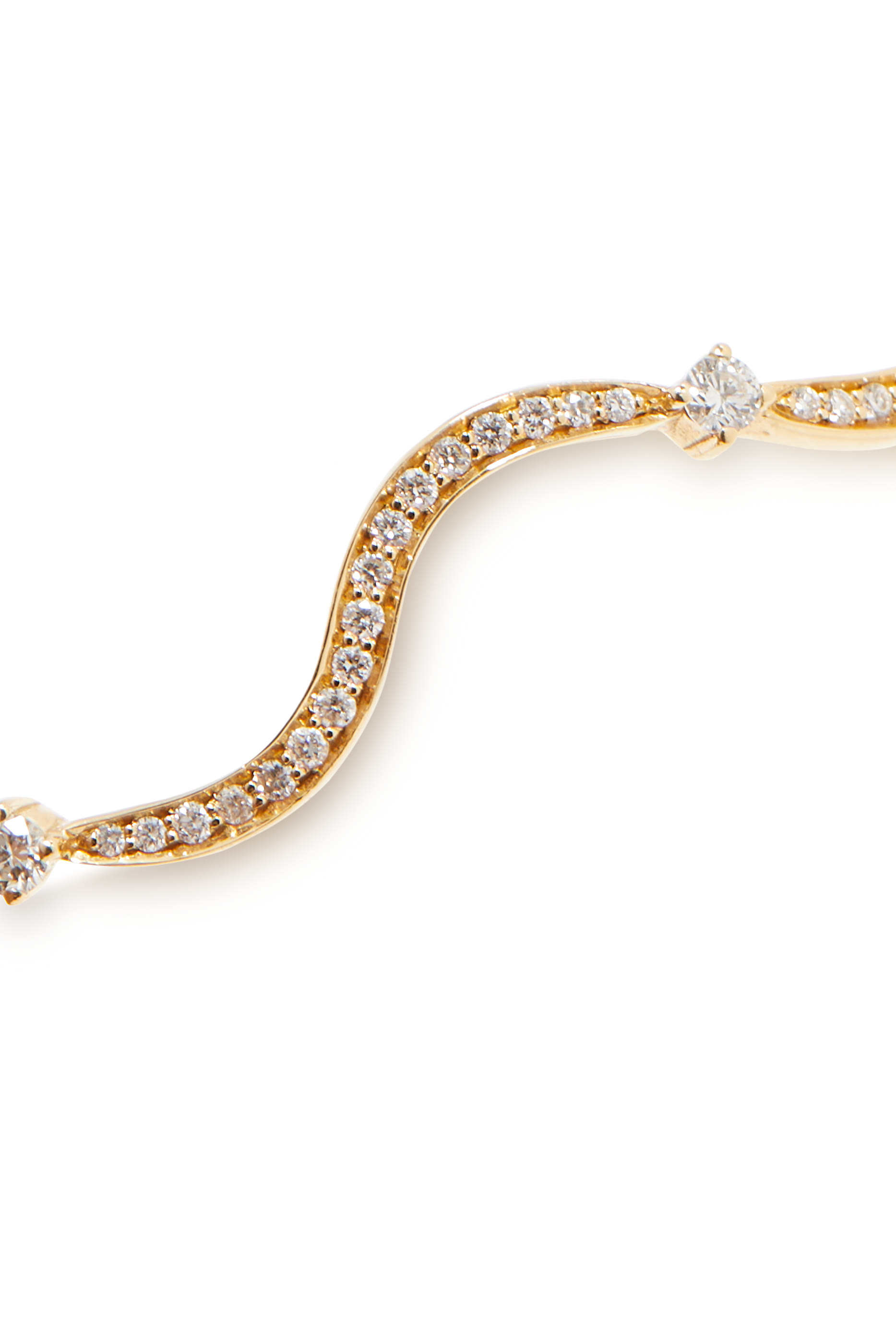Full Diamond Wave Bangle, 18k Yellow Gold & Diamonds