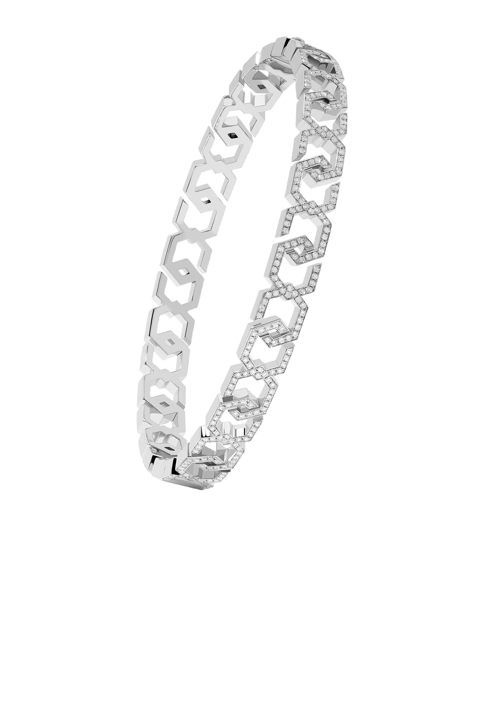 Infinity Bangle, 18k White Gold & Diamonds