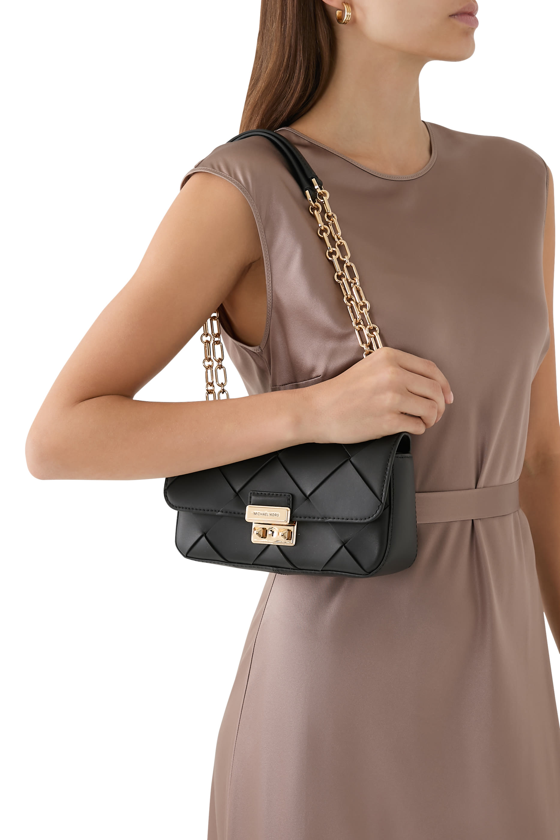 Tribeca Small Woven Leather Shoulder 