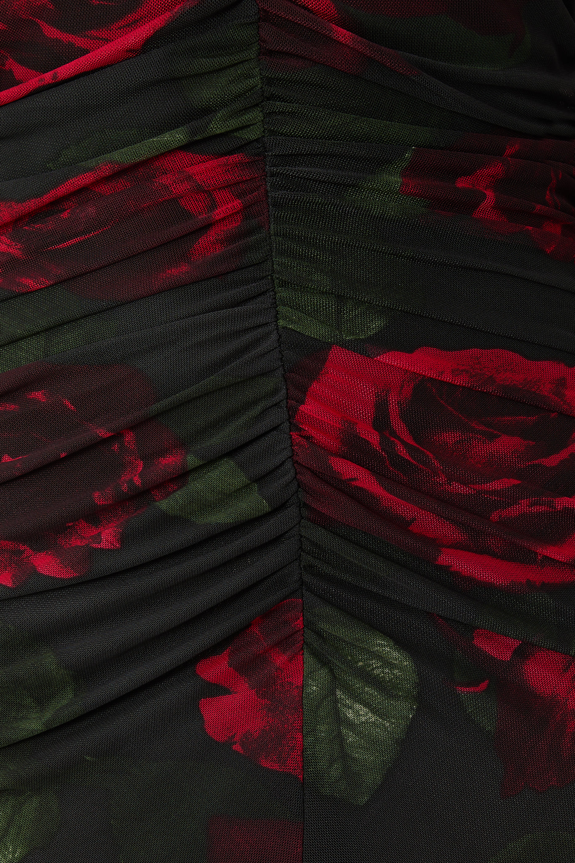 Mesh Ruched Maxi Dress