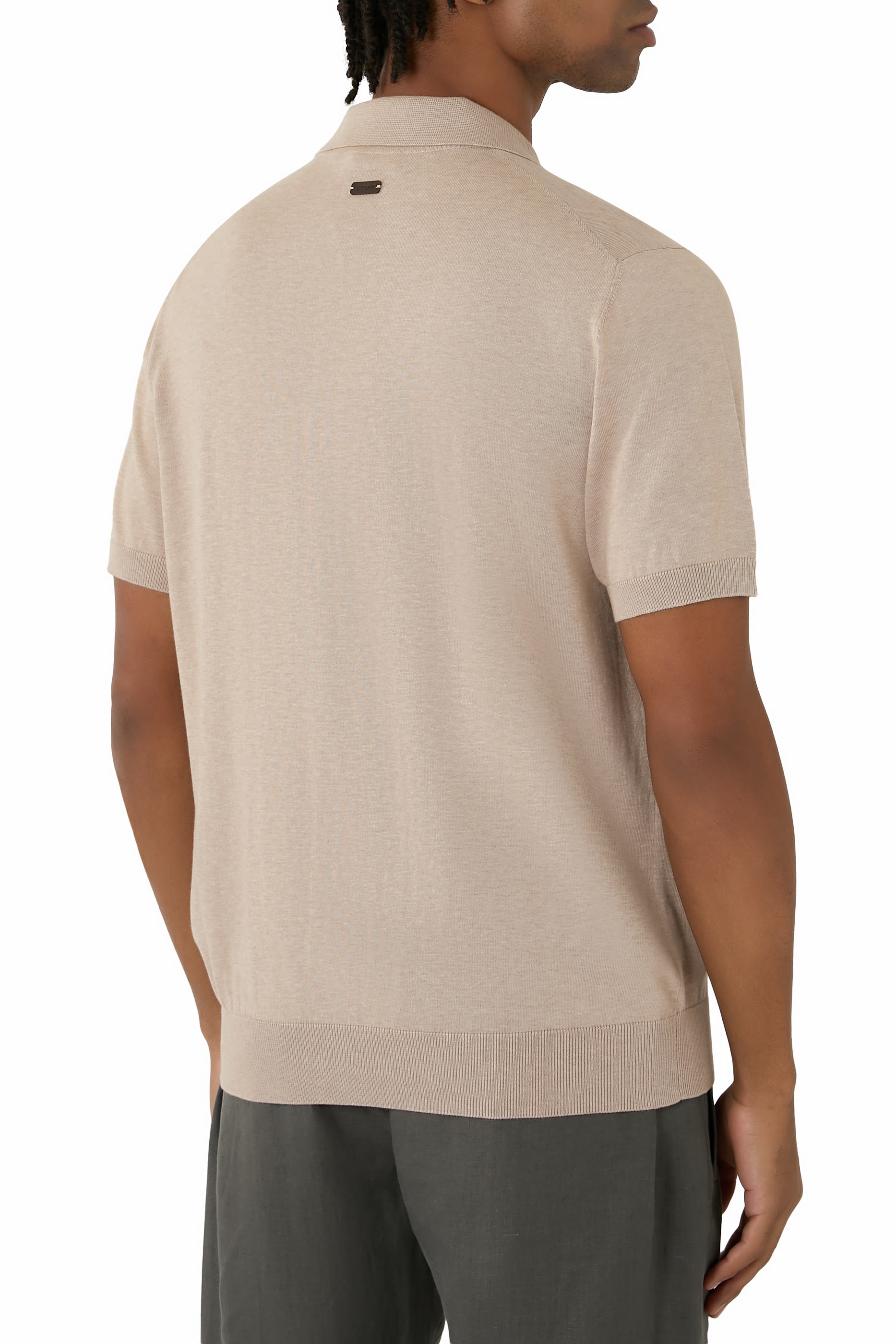 Structured Knit Polo Shirt