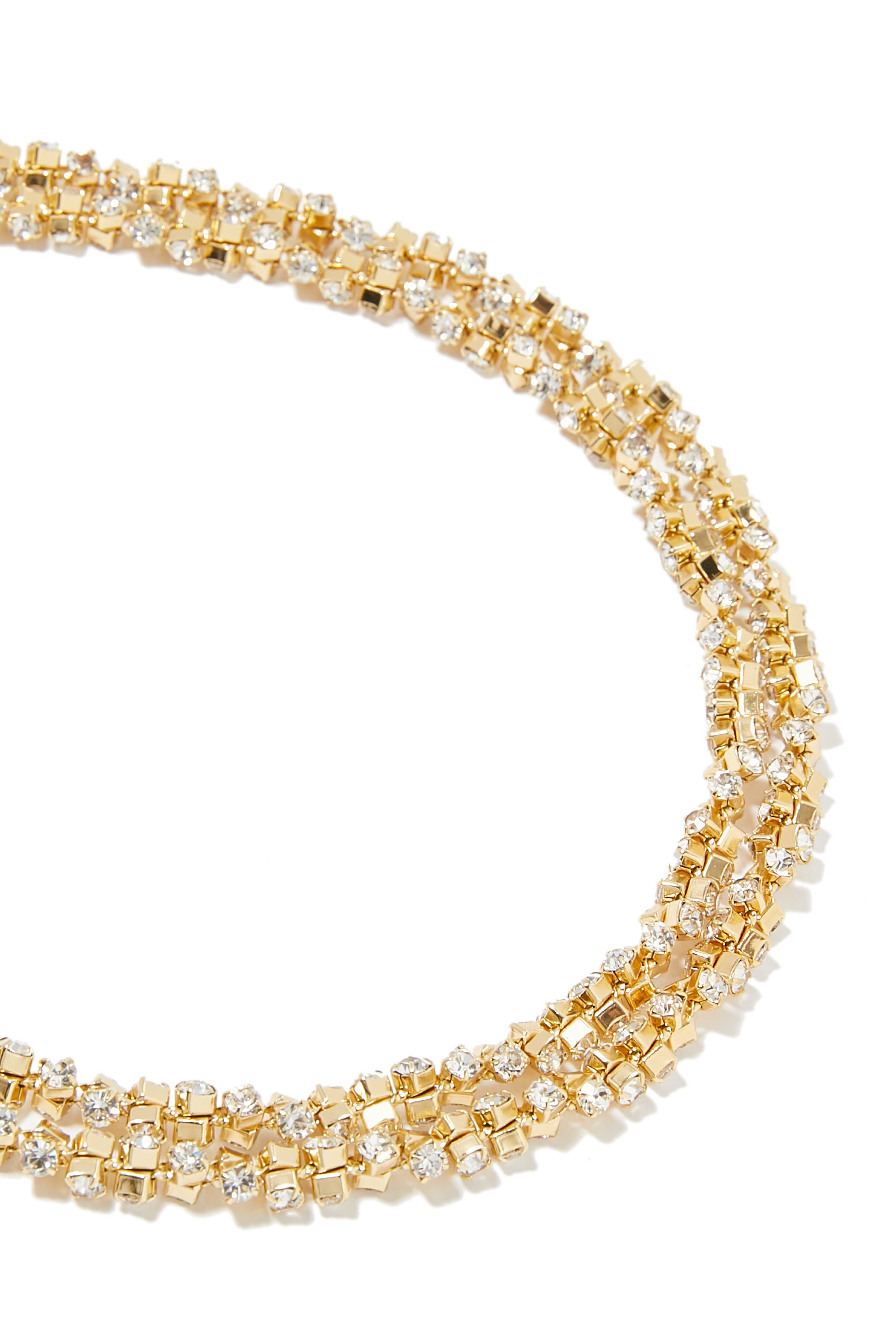 Trevise Necklace, Gold-Plated Metal & Rhinestones