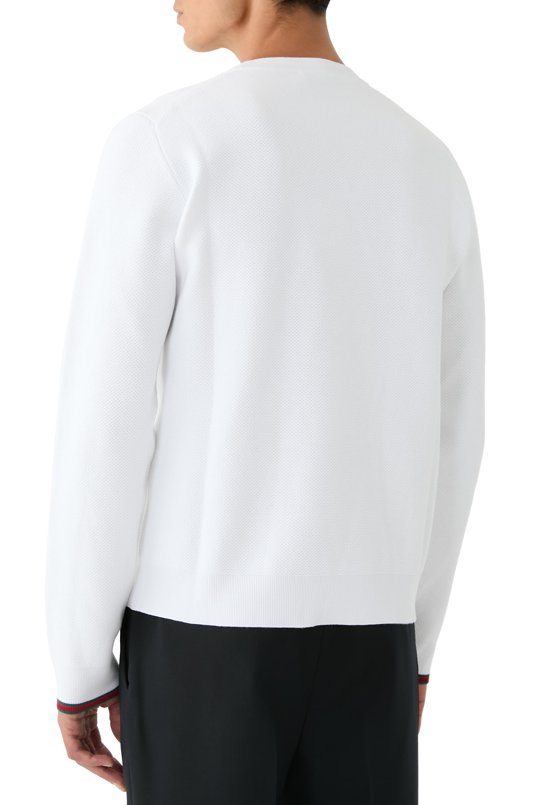 Cotton Piquet Sweater with Web