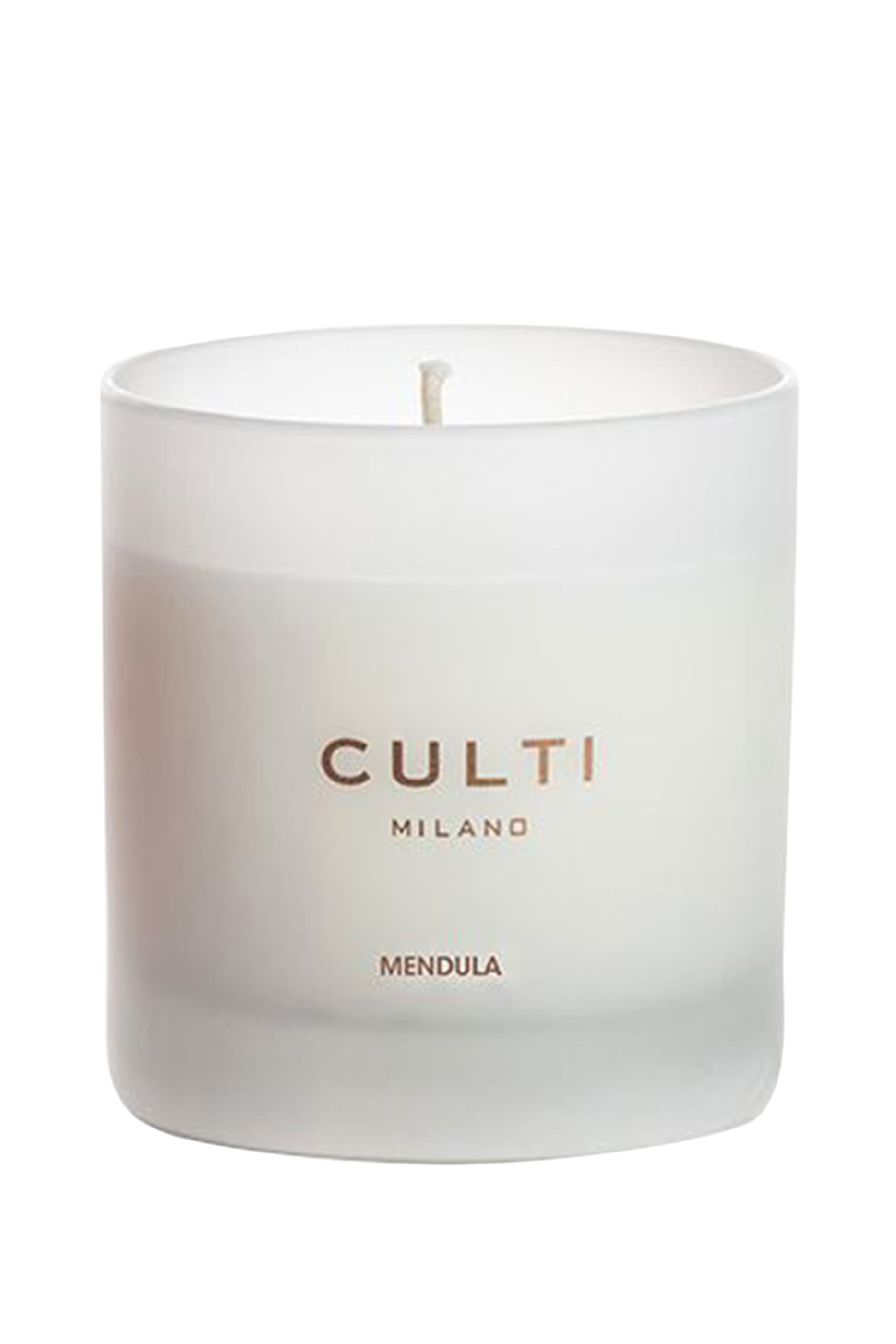 Mendula Scented Candle in Silkscreened Satin Glass