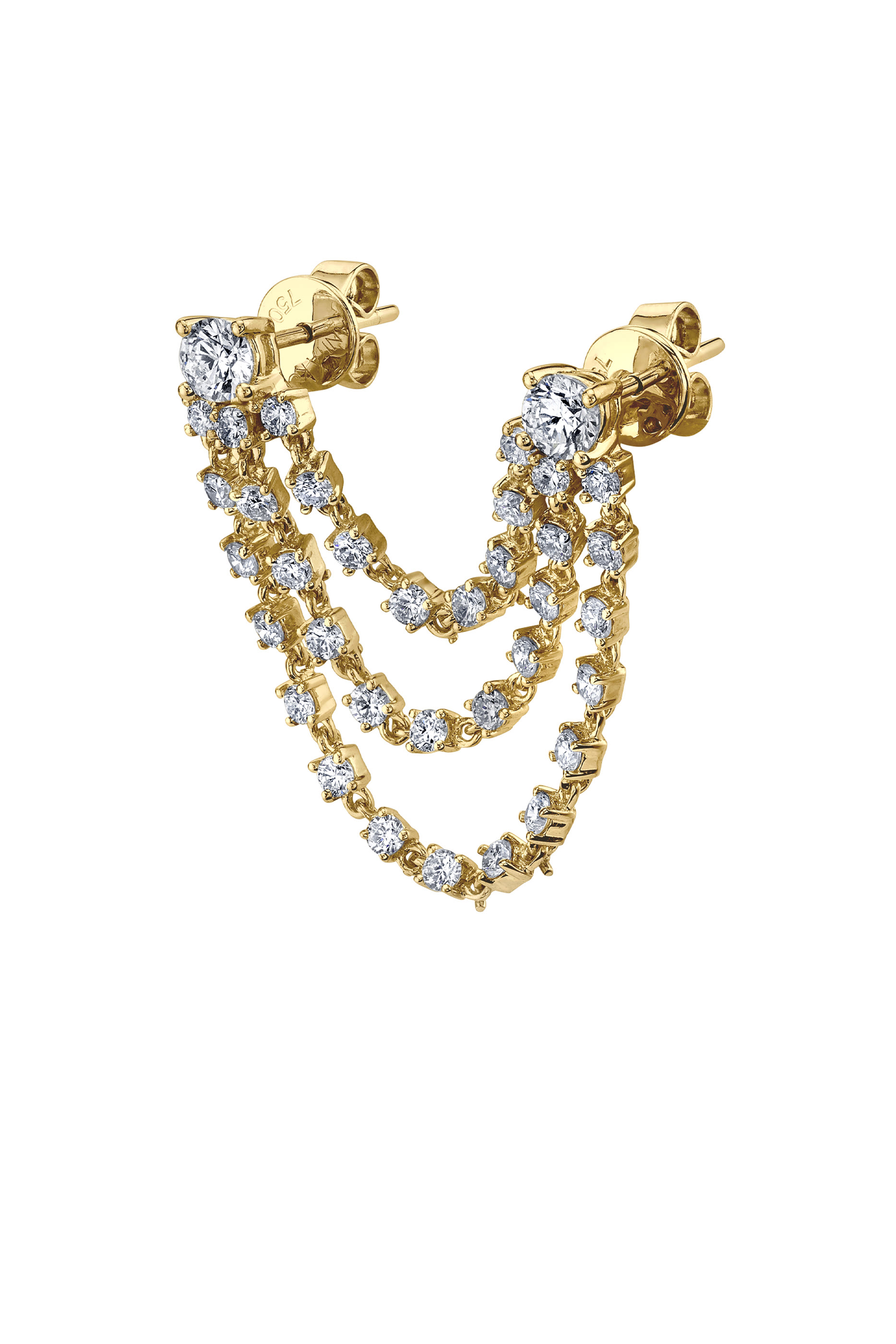 Bianca Earrings, 18k Yellow Gold & Diamonds