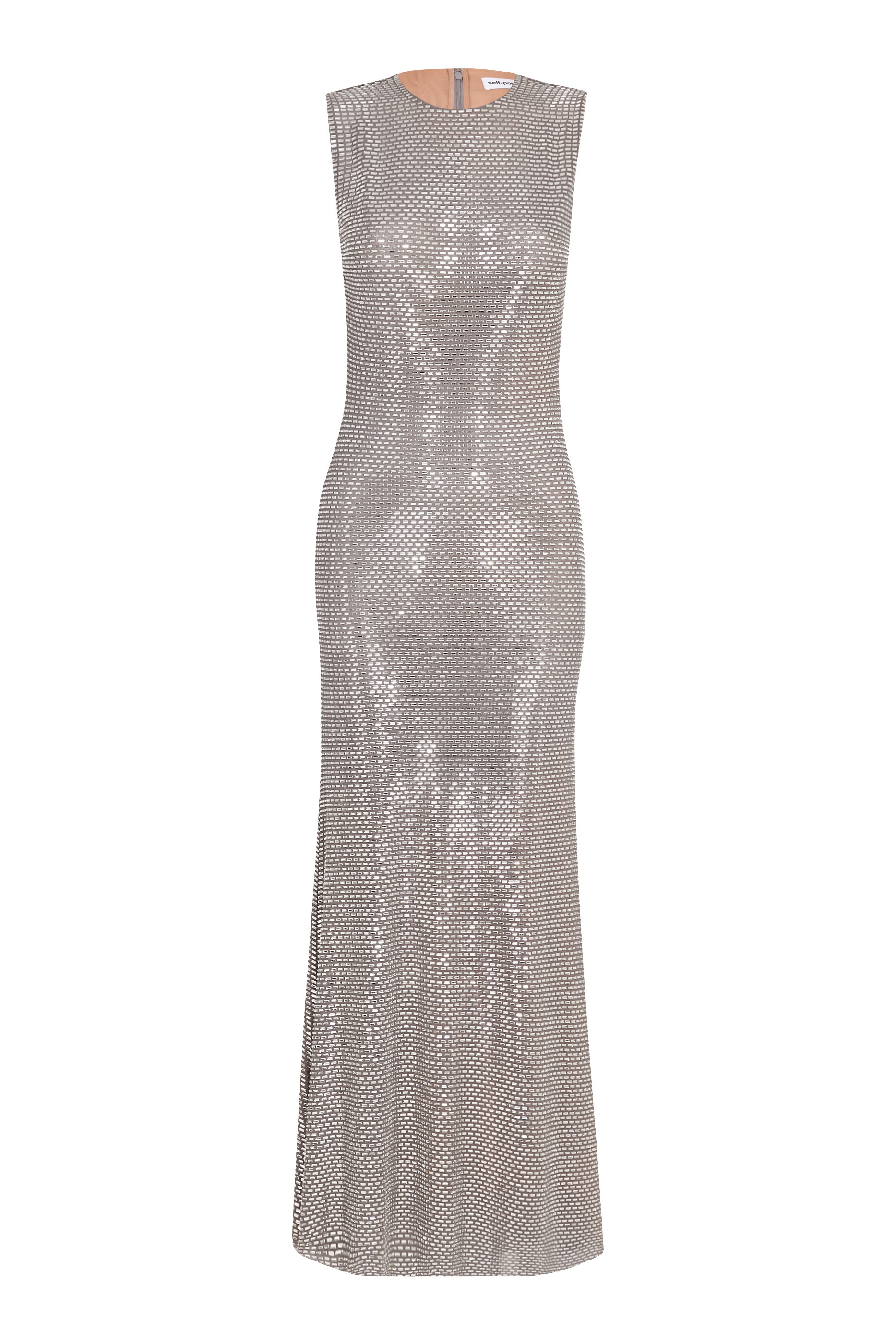 Rhinestone Mesh Midi Dress