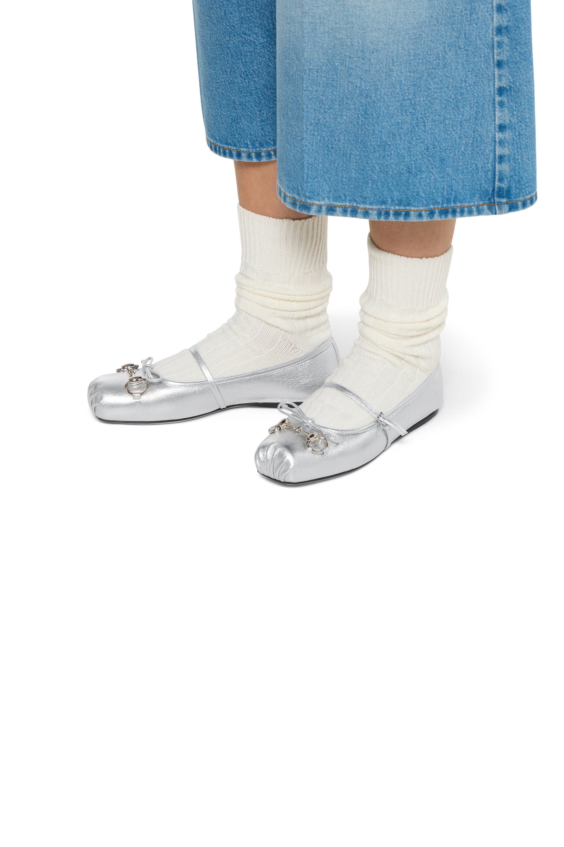 Logo Horsebit Ballet Flats