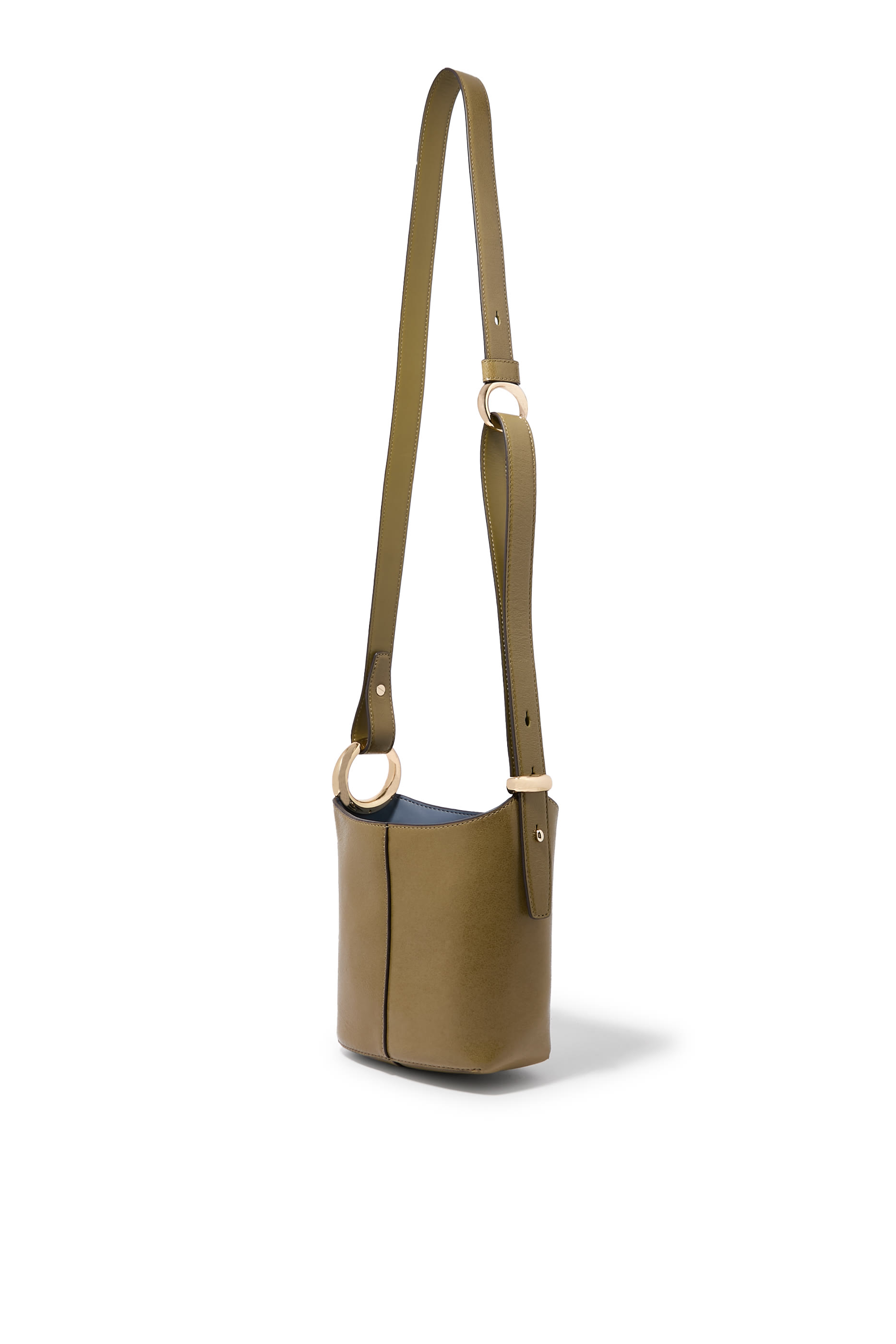 Halo Glazed Leather Mini Bucket Bag