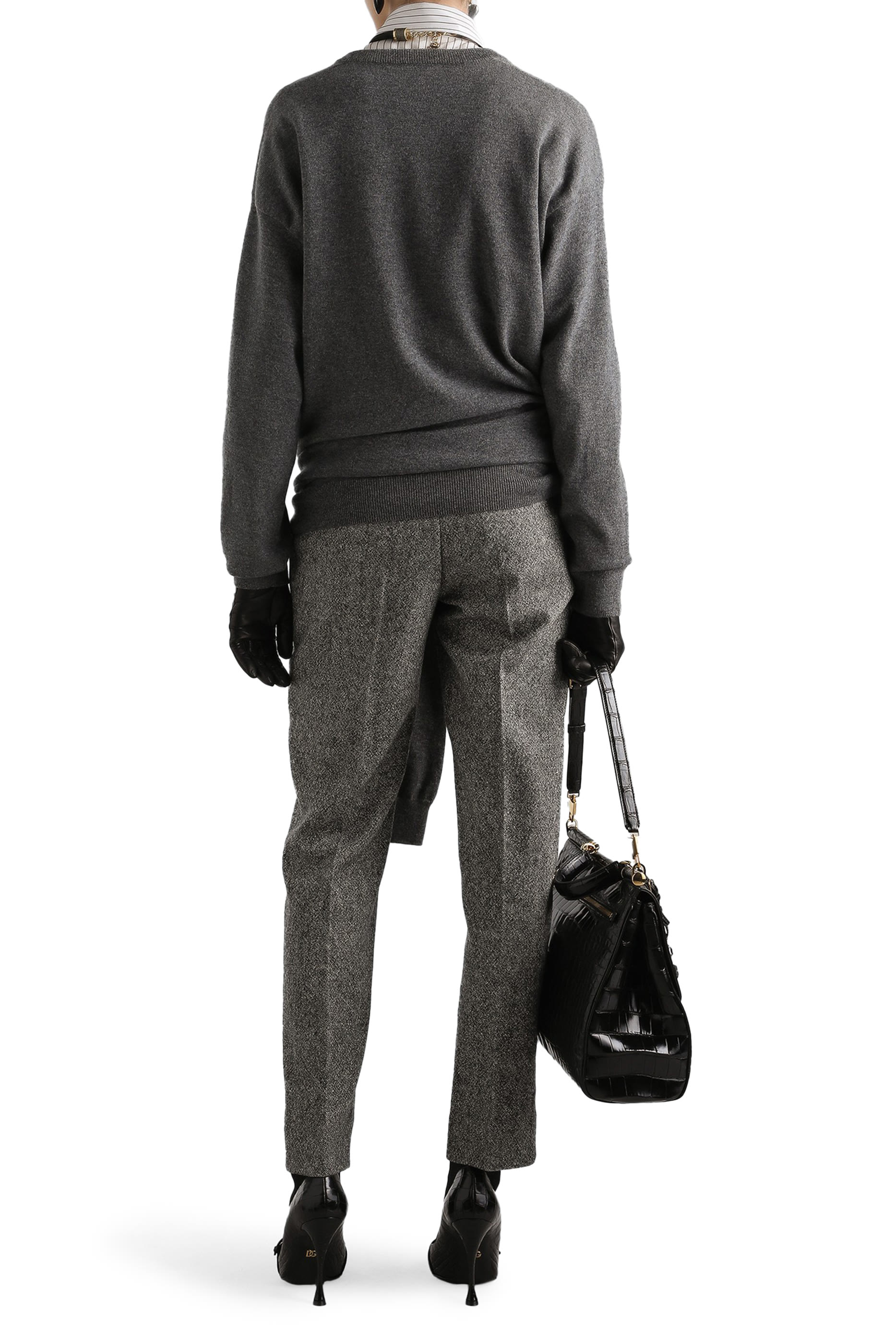 Dotted Print Wool Trousers