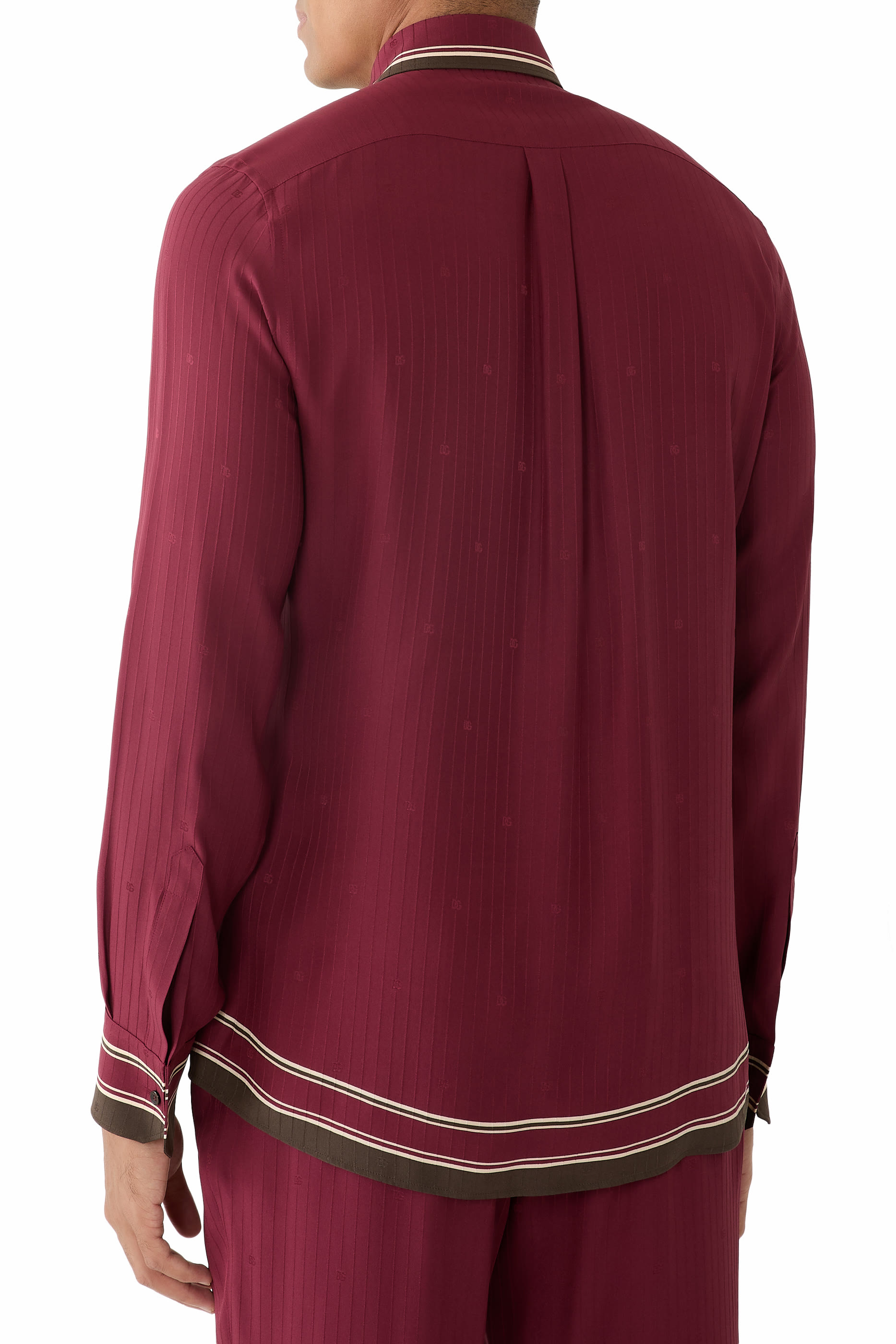 Logo-Print Striped Jacquard Martini Shirt