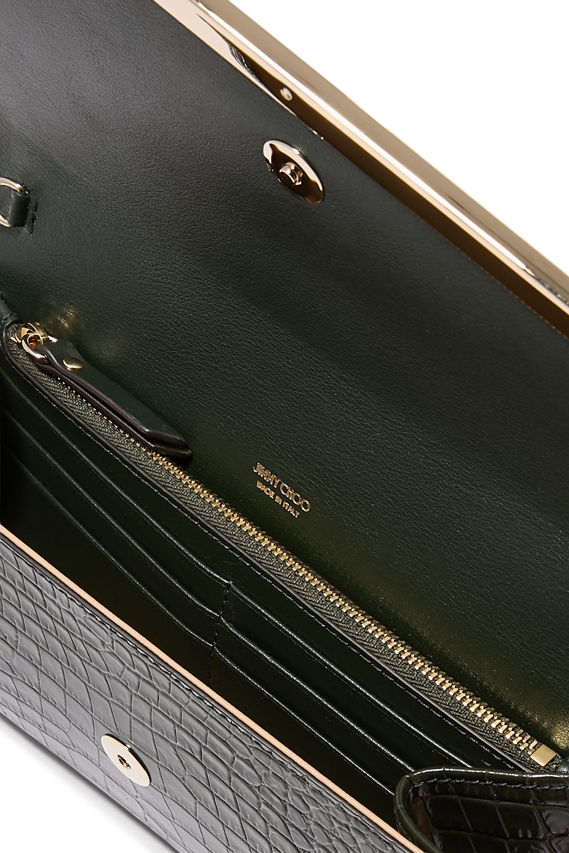 Emmie Croc-Embossed Linear Clutch