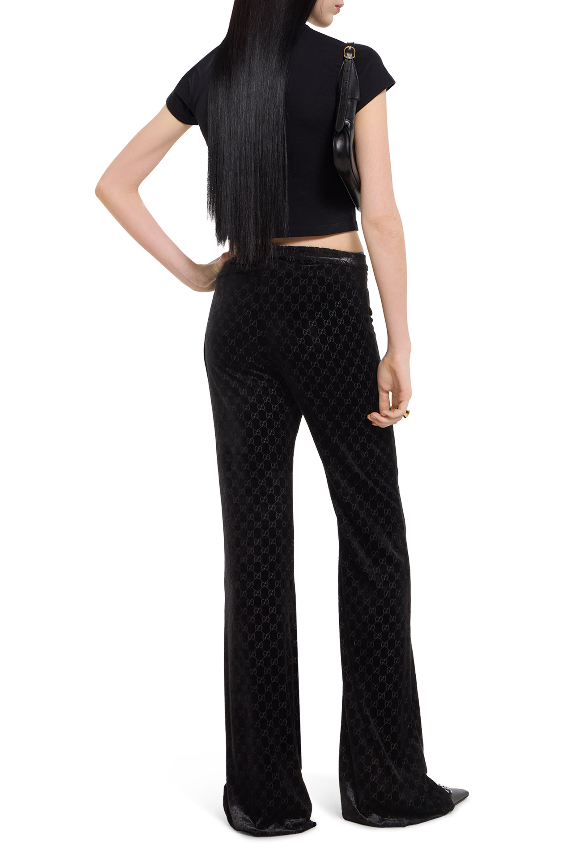 Cotton Jersey T-Shirt with Devor&eacute; Detail 