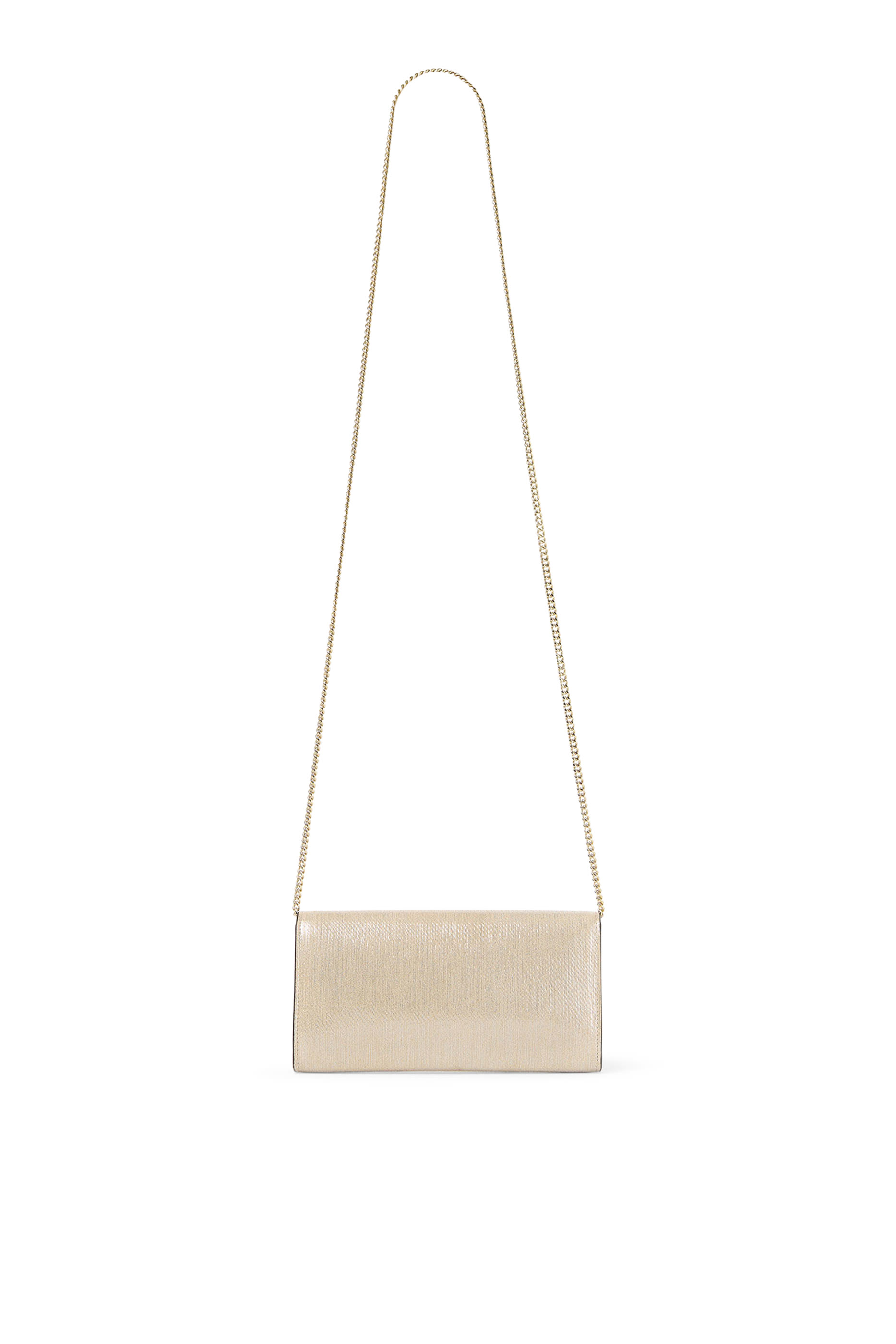 Emmie Metallic Linear Leather Clutch