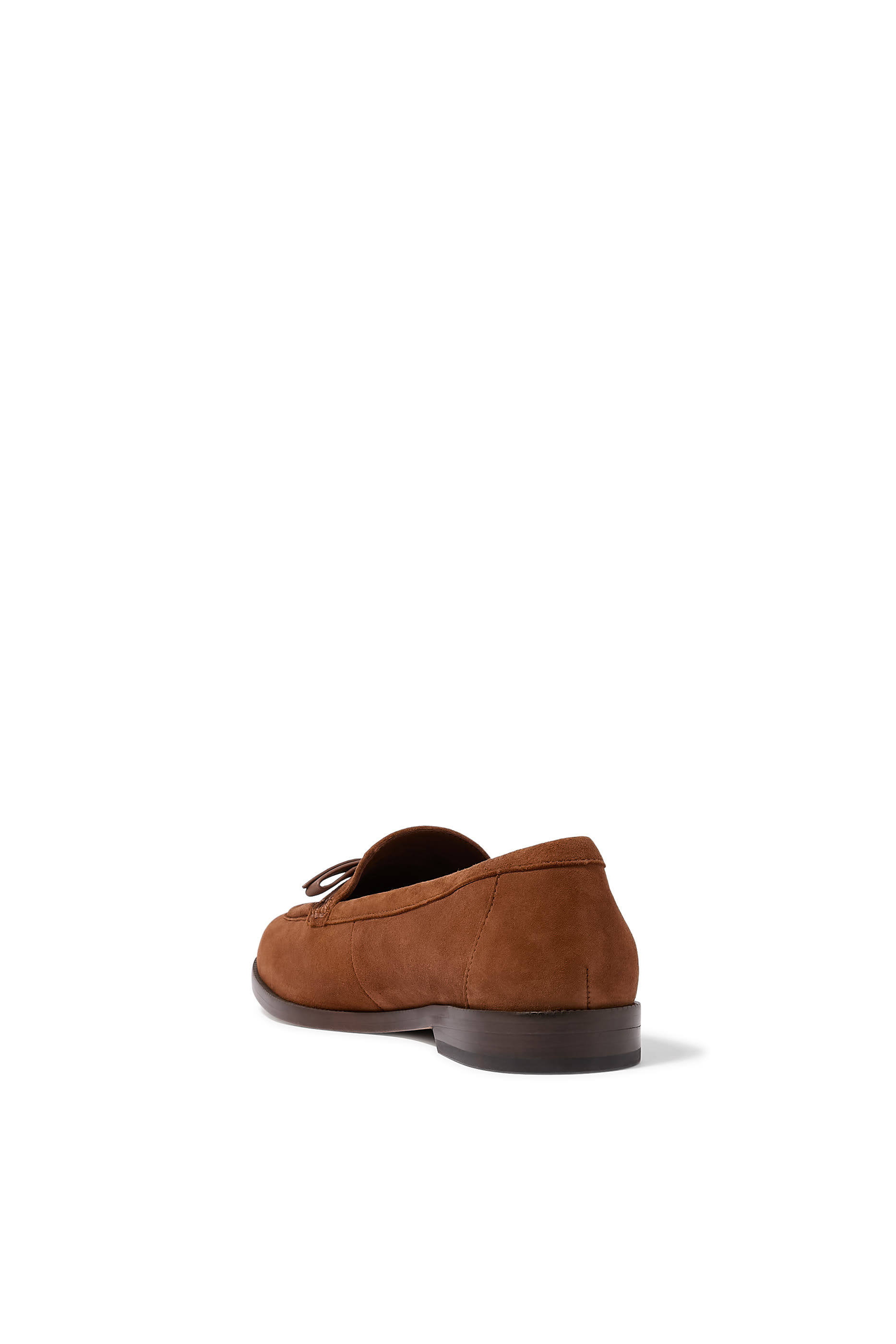 Deco Bow Suede Loafers