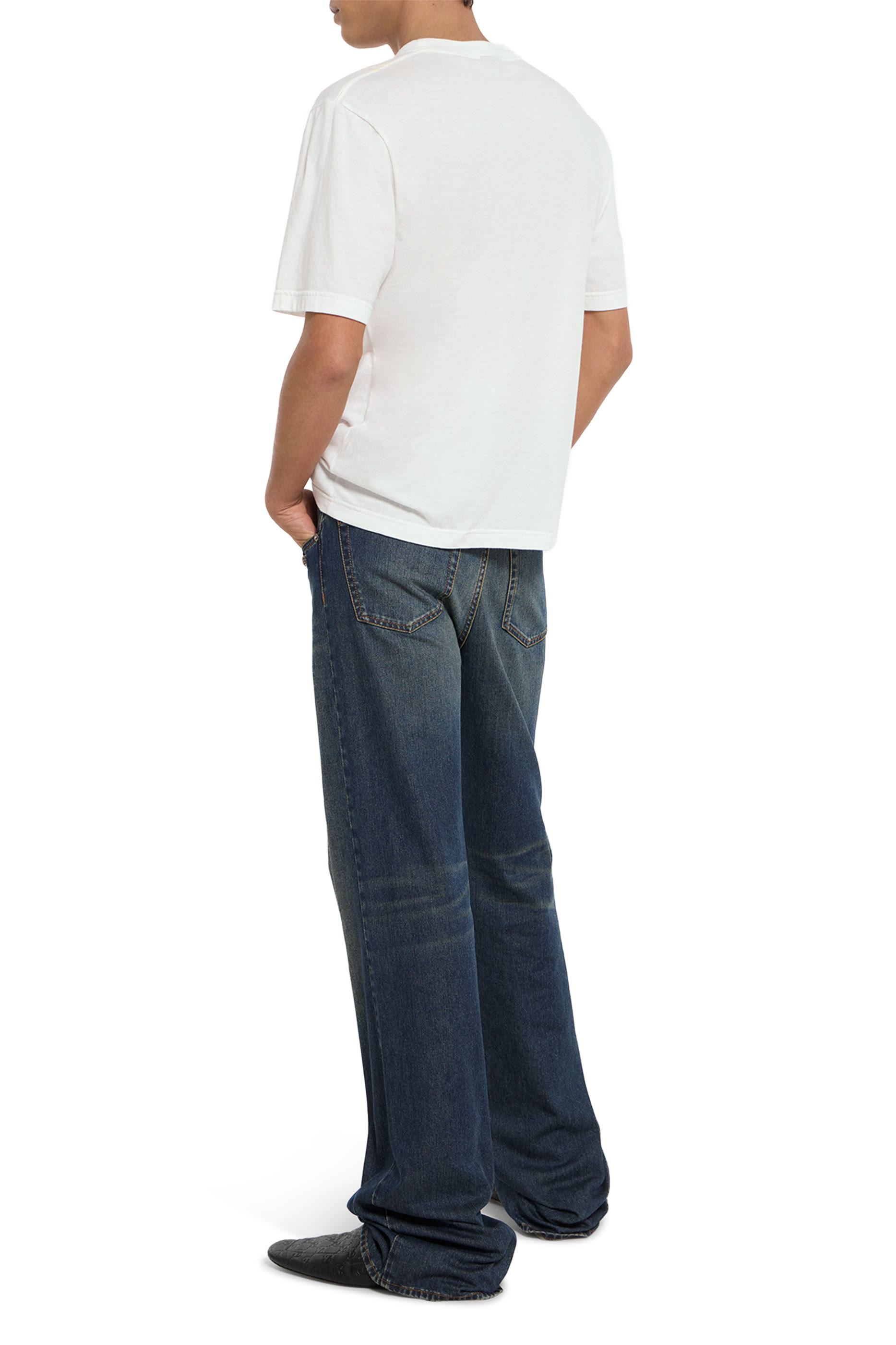  Cotton Jersey T-Shirt with Devor&eacute; Detail