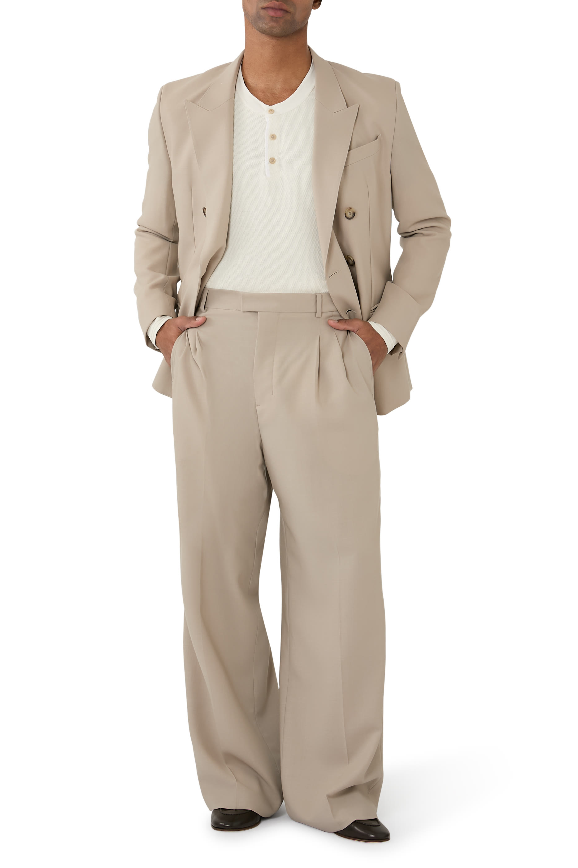 Waffle Three Button Henley