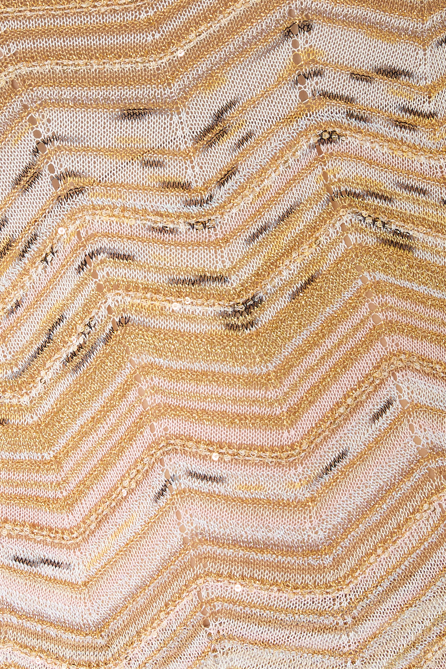 Chevron Lam&eacute; Viscose Sleeveless Crewneck Top 